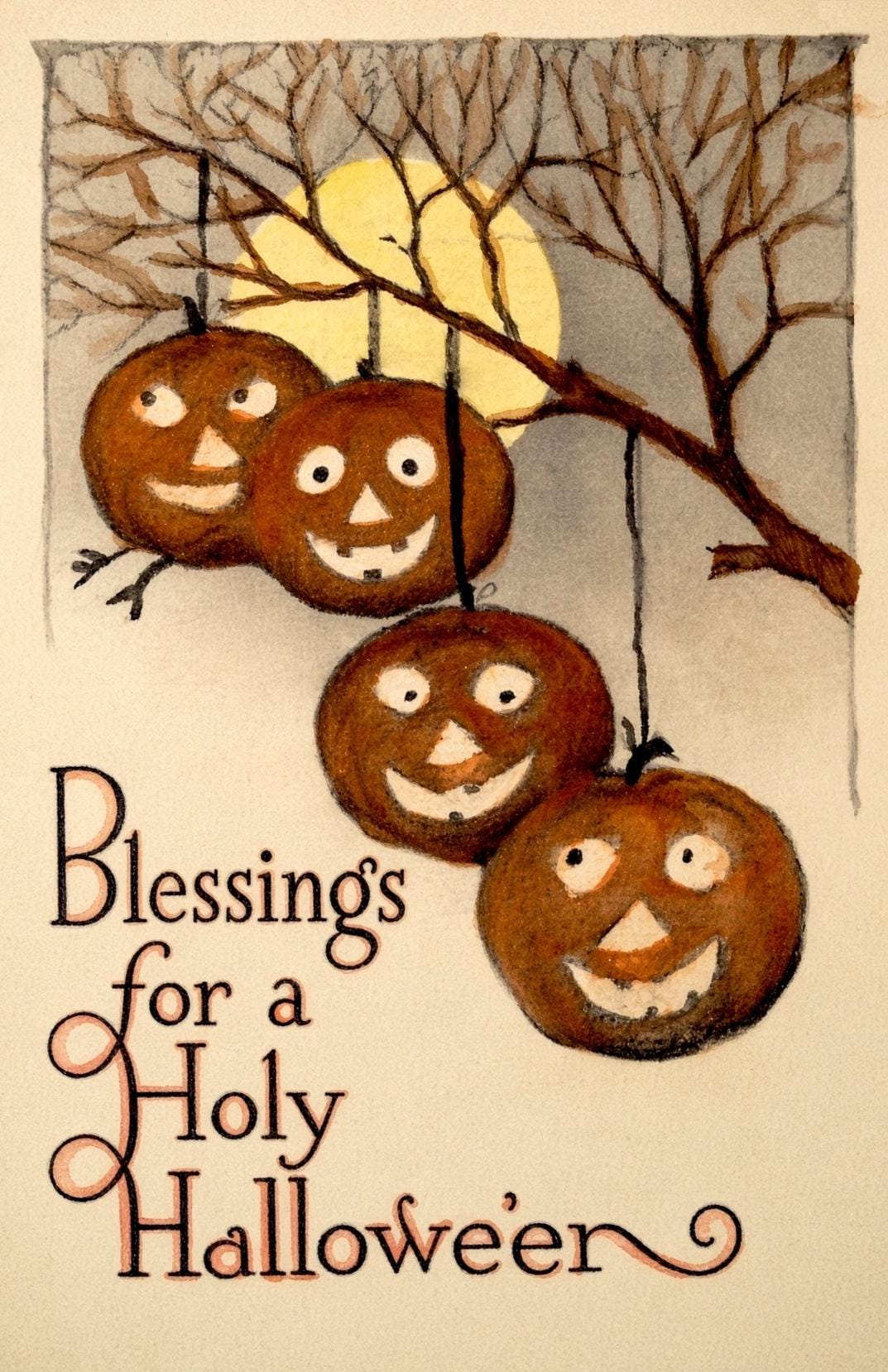 New! Blessings for a Holy Halloween – Children's Prayer from 1891 on back – Holy Card – pack of 10/100/1000
