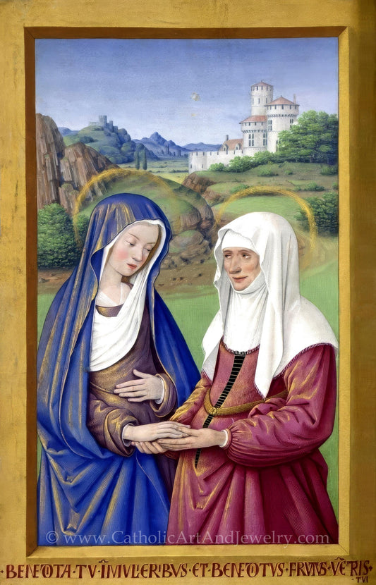 New! Visitation – Jean Bourdichon – Book of Hours – Beautiful Catholic Art –  Archival Qualtiy