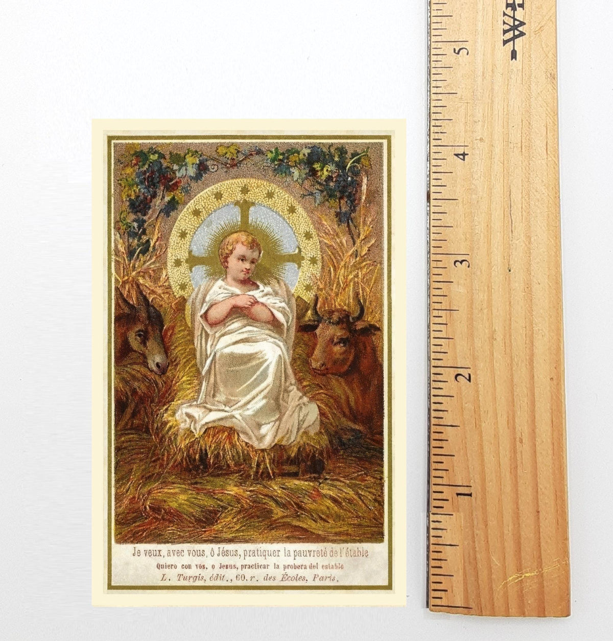 New! Christmas Nativity – Turgis – Christmas Holy Card #27 – pack of 10/100/1000 – Vintage Holy Card #