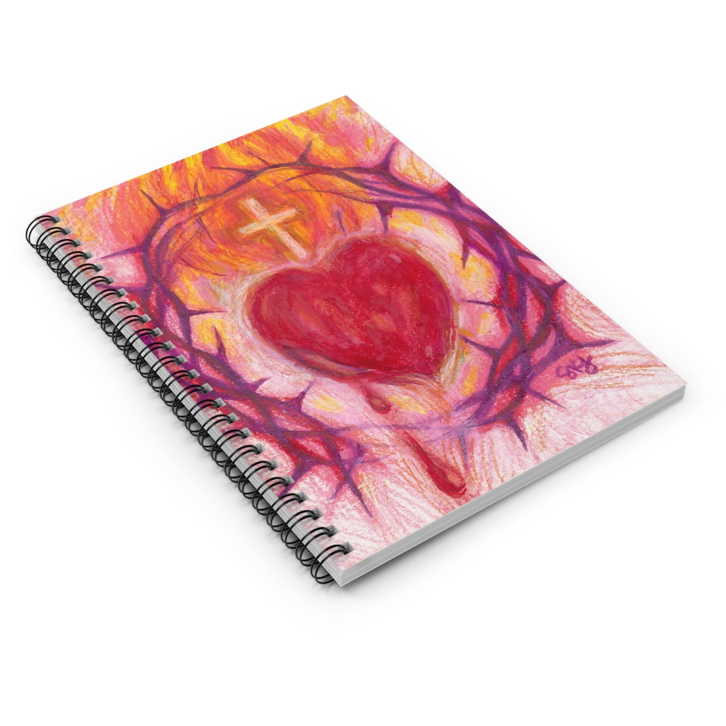 New! - Sacred Heart Spiral Notebook - Art by Sue Kouma Johnson - Free Shipping!