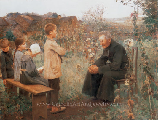 New! Catechism Lesson – Jules-Alexis Muenier – Beautiful Catholic Art – Archival Quality