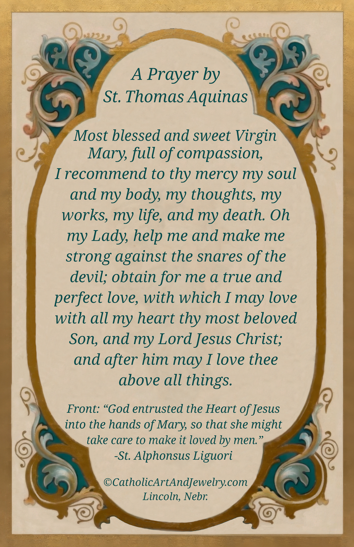 A Prayer by St. Thomas Aquinas