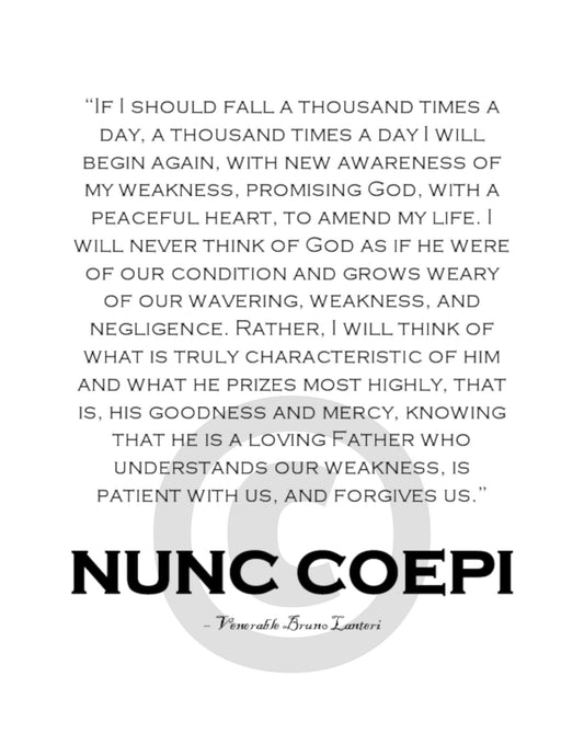 Nunc Coepi – "Now I Begin" – QB Philip Rivers (Ven. Bruno Lanteri) – 8.5x11 – Catholic Inspiration – Archival Paper– Authentic Quote