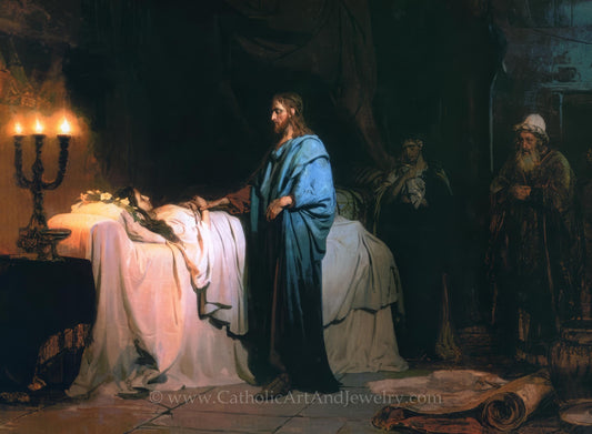 New! Jesus Raising Jairus's Daughter Back to Life – Ilya Repin – Archival Quality – Miracle of Jesus