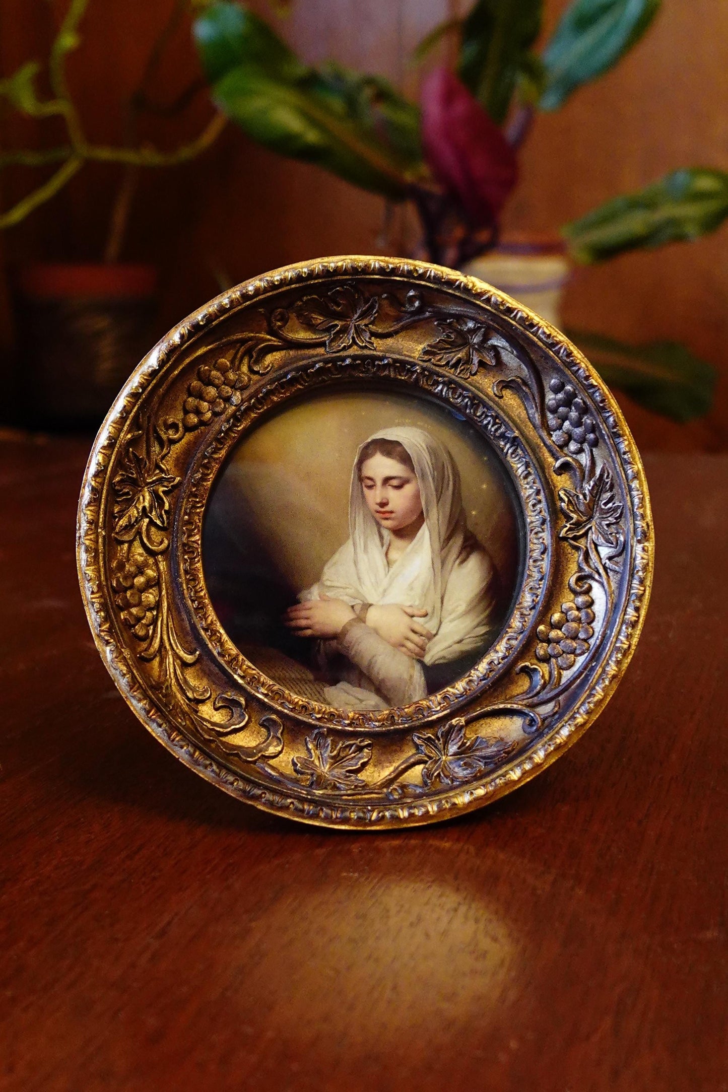New! Annunciation Diptych – Sold Together or Separately – Vladimir Borovikovsky – Framed 4.25" Diameter