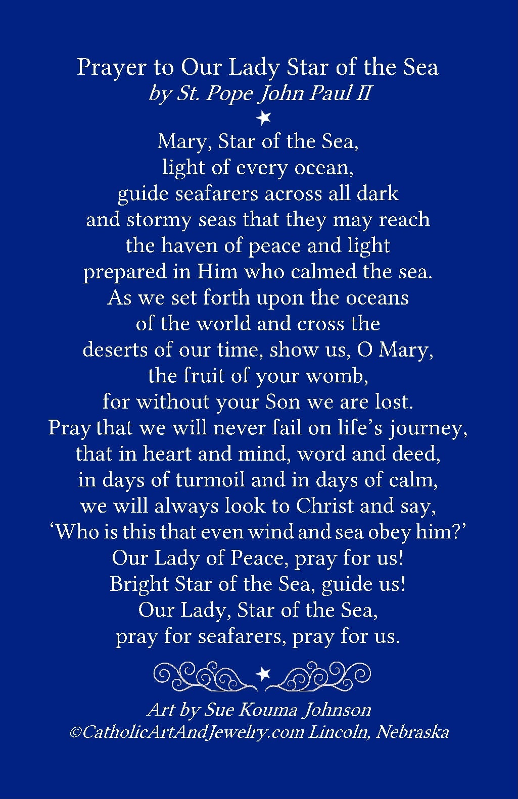 The image is a digital art piece featuring a blue background with a poem written in white text.