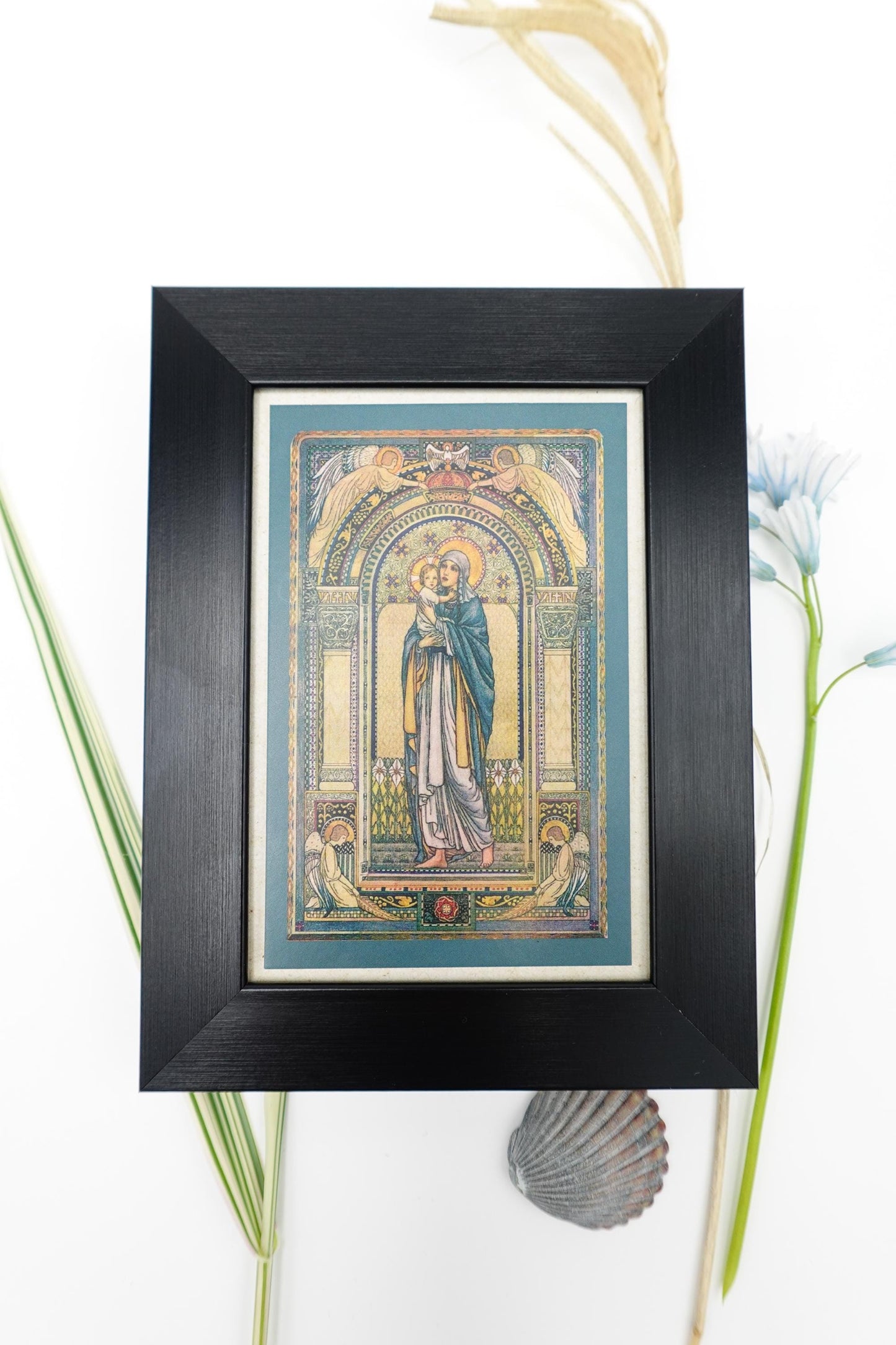 New! Madonna and Child – by Jean Antoinette LaBrousse – Framed Miniature – Catholic Keepsake