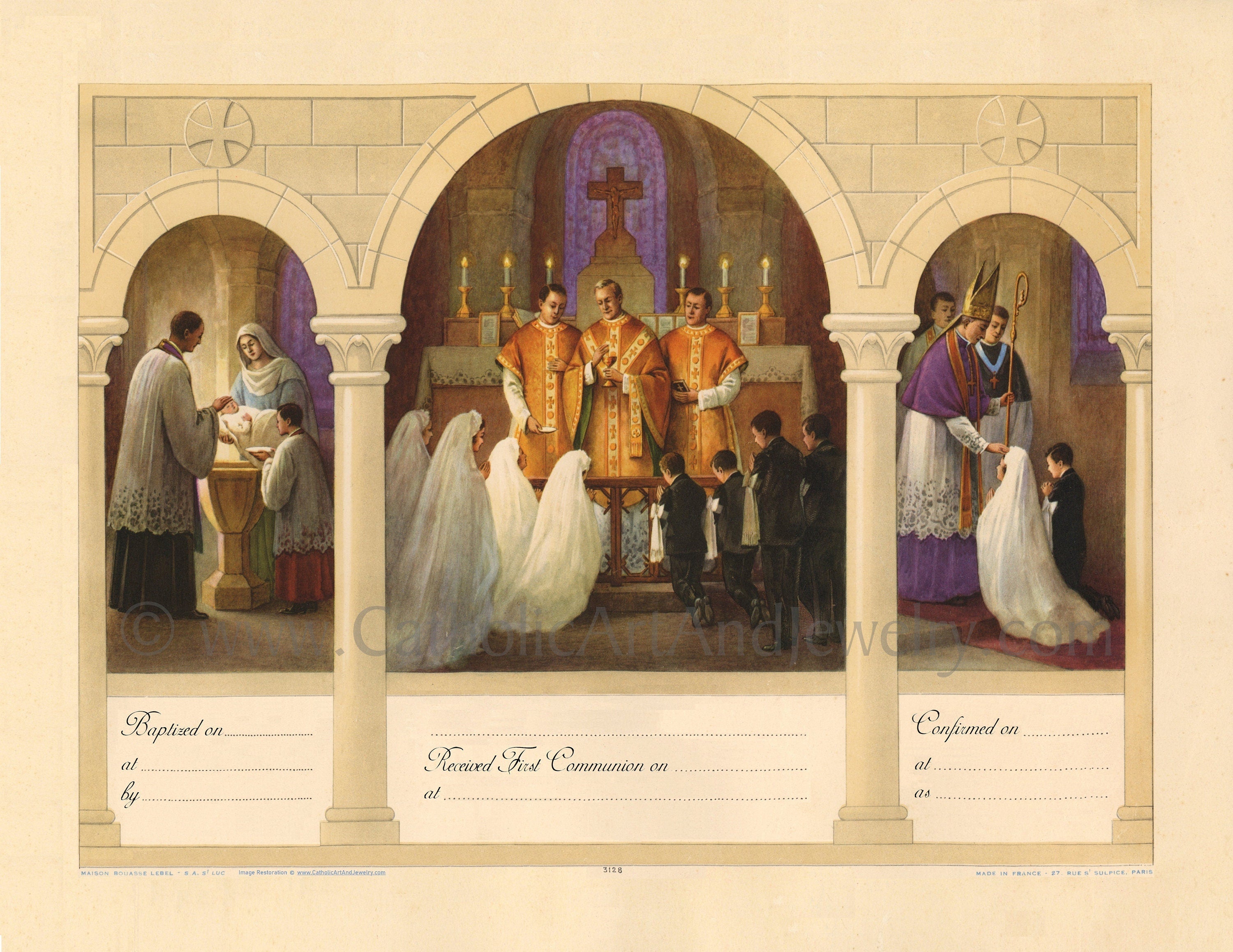Confirmation Ii 3 Sacraments Certificate – Baptism, First Communion, Confirmation ...