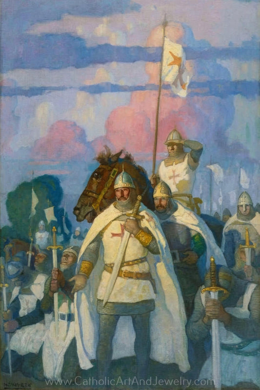New! Crusaders See Jerusalem for the First Time – N. C. Wyeth – Beautiful Catholic Art