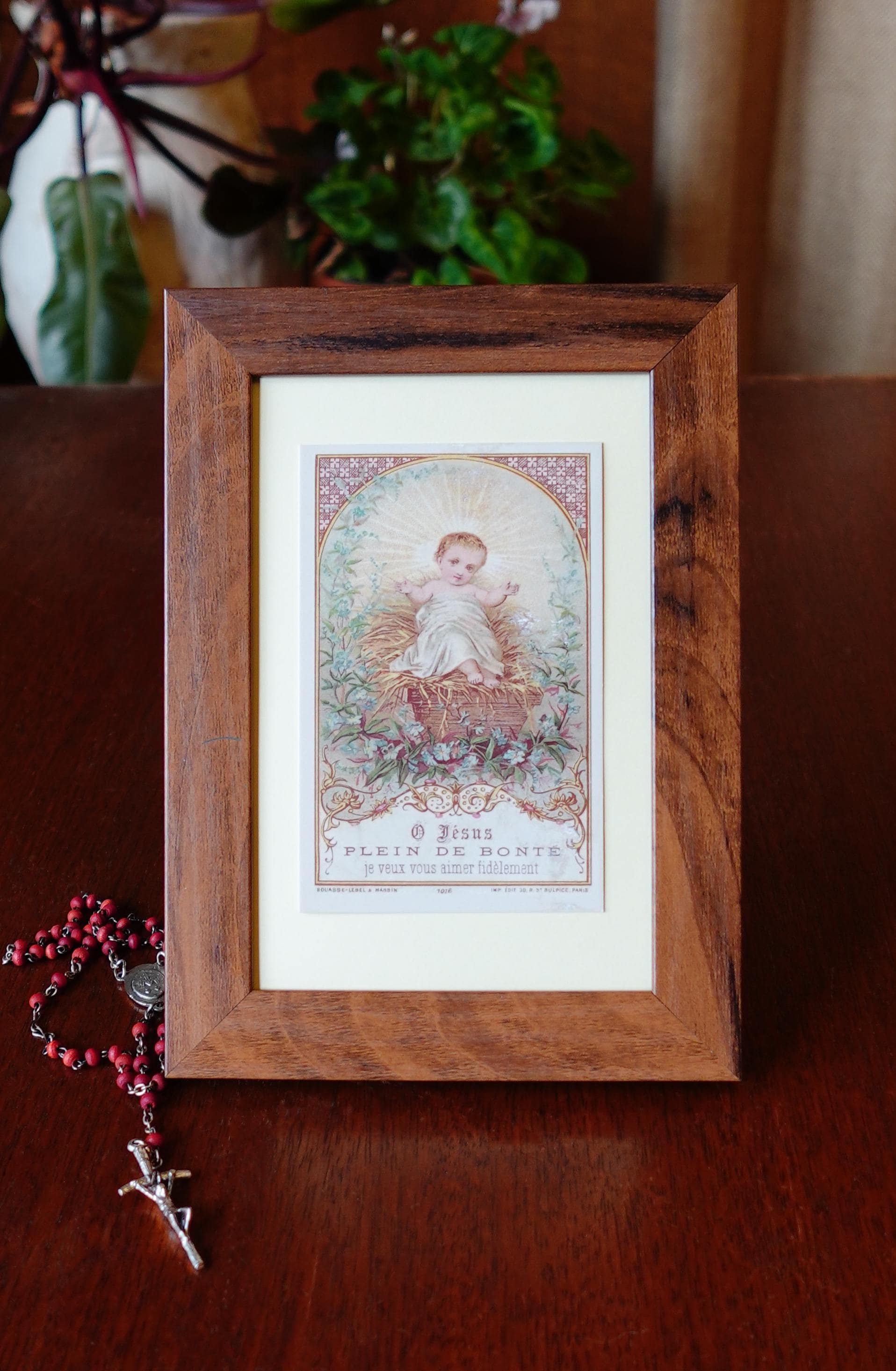 New! Framed Christmas Holy Card #16 – Matted – 4x6