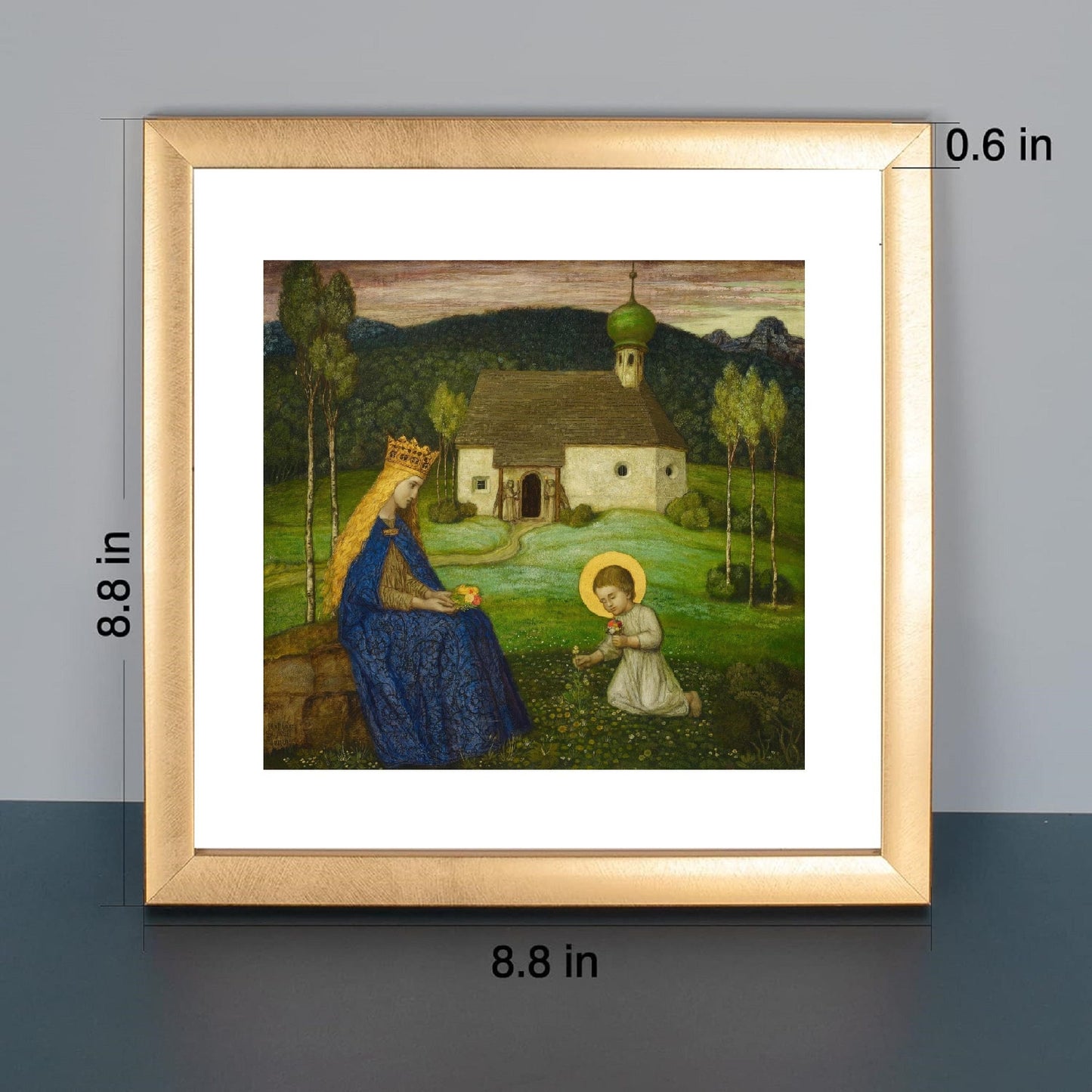 Mary with the Child Jesus at the Chapel – Matthäus Schiestl – Catholic Art Print – Archival Quality
