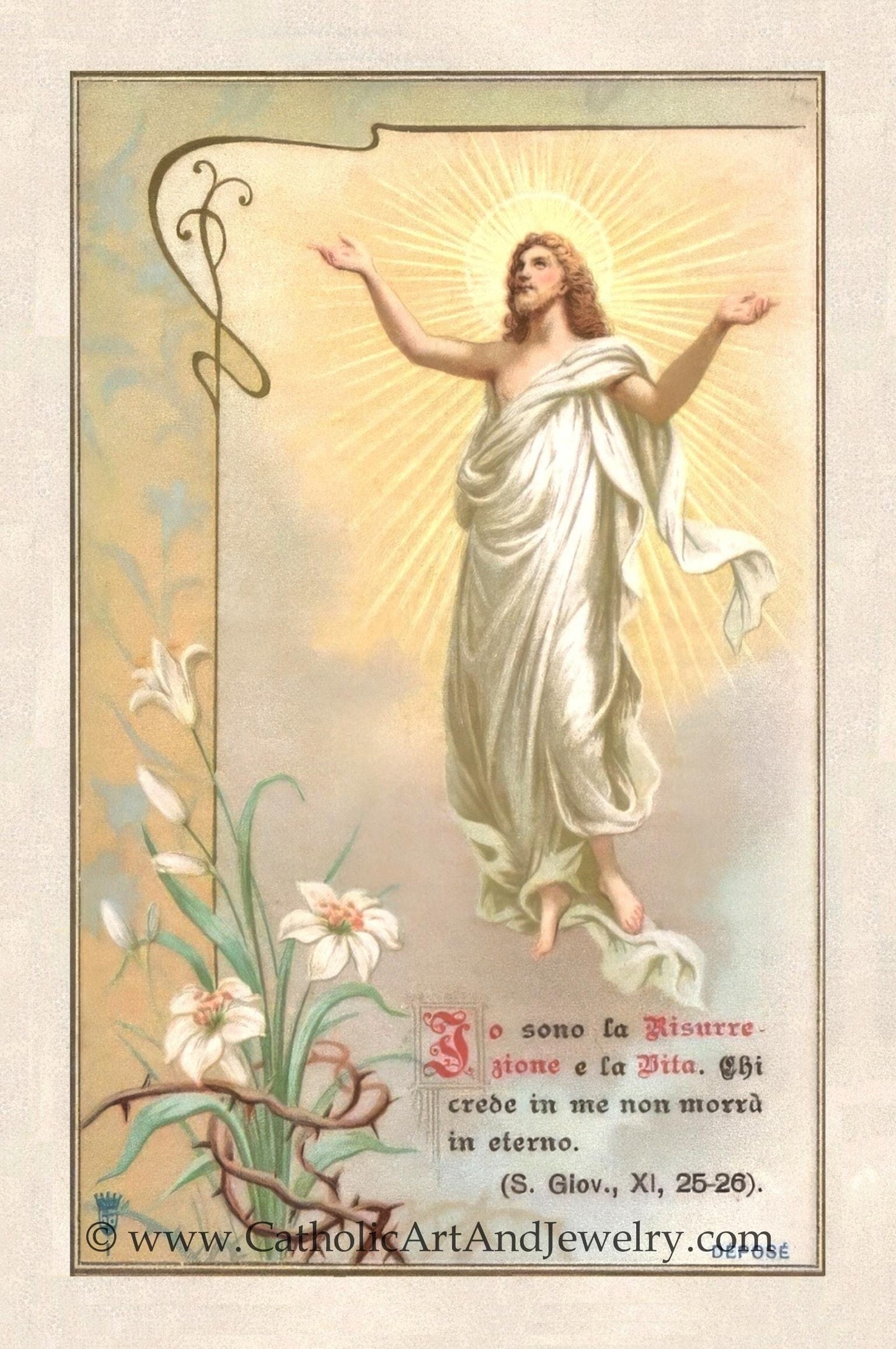 New! Holy Card – Ascension – pack of 10/100/1000 – Restored Vintage Holy Card