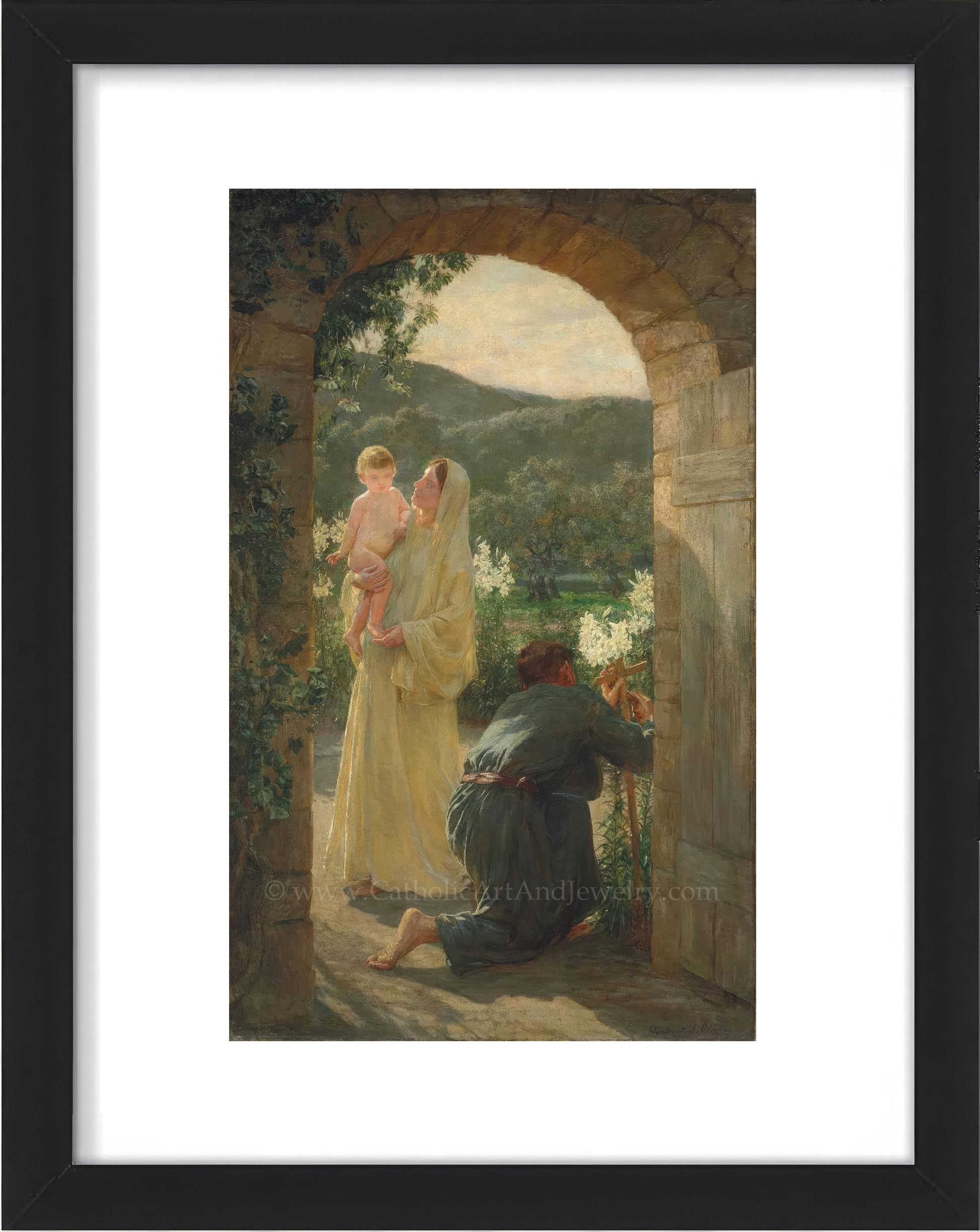 a painting of a woman holding a child