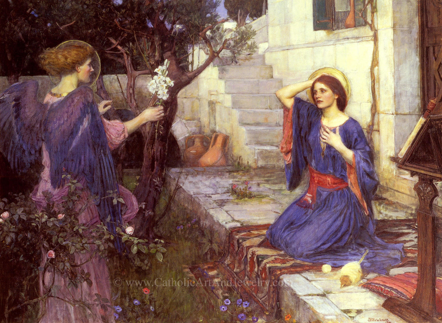 New! The Annunciation – by John William Waterhouse – Beautiful Catholic Art – Archival Quality