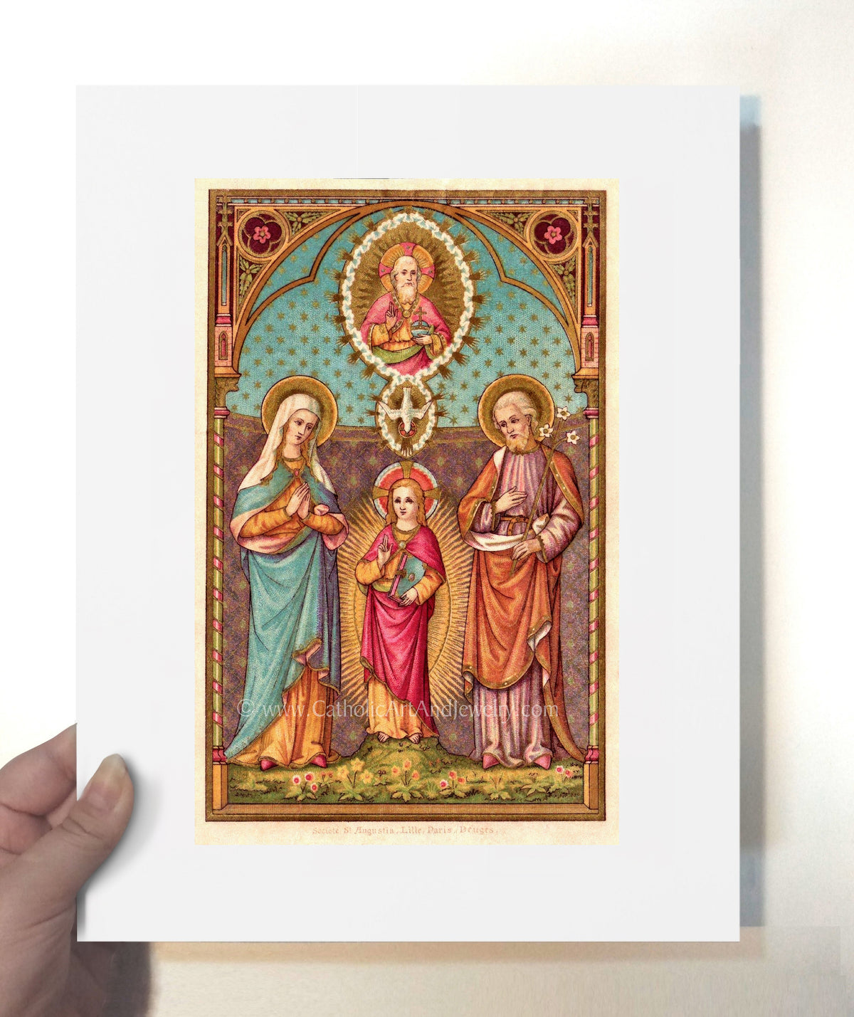 The Holy Family – Based on an Vintage Holy Card – Catholic Art Print ...