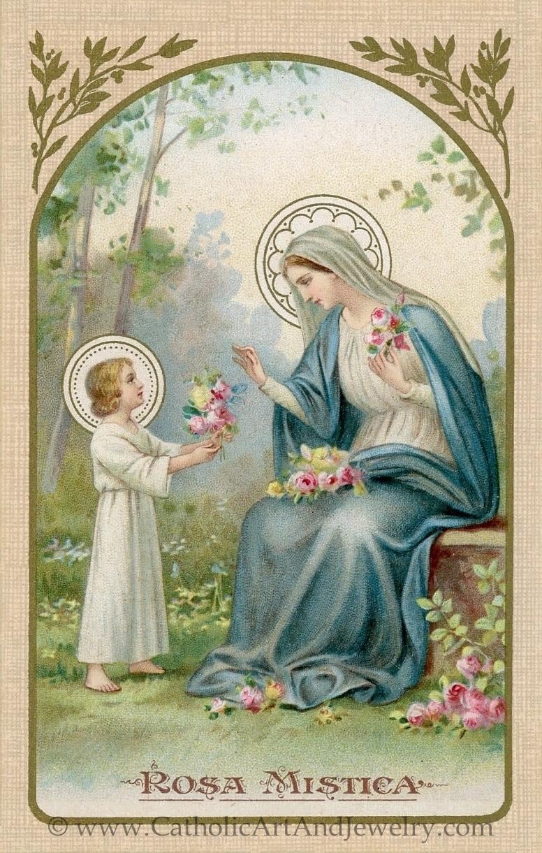 New! Rosa Mystic Holy Card – Prayer Like a Love Poem – Restored Vintage Holy Card / Funeral Card – pack of 10/100/1000