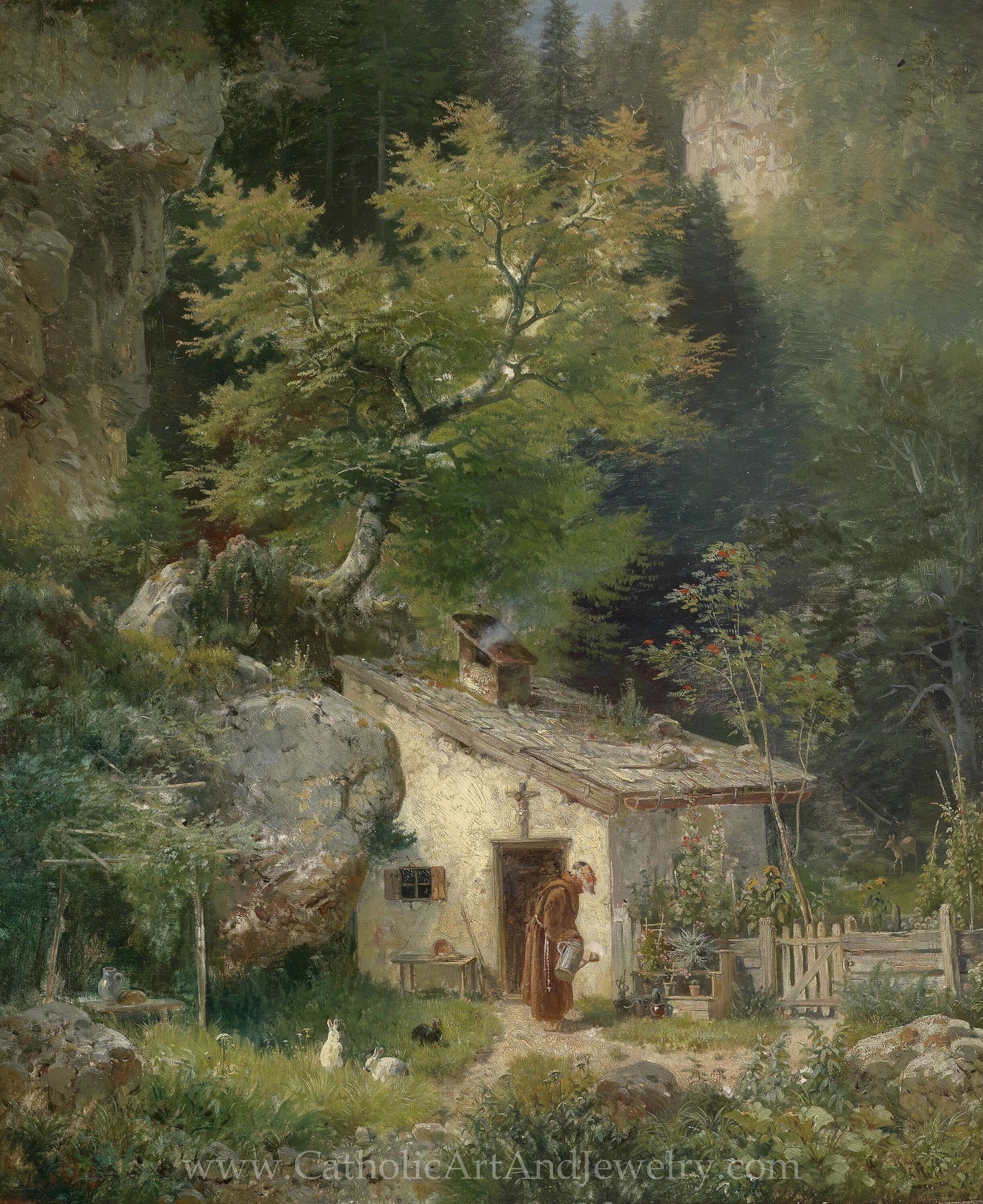 Franciscan Hermit – Ludwig Sckell – Beautiful Catholic Art – Archival Quality