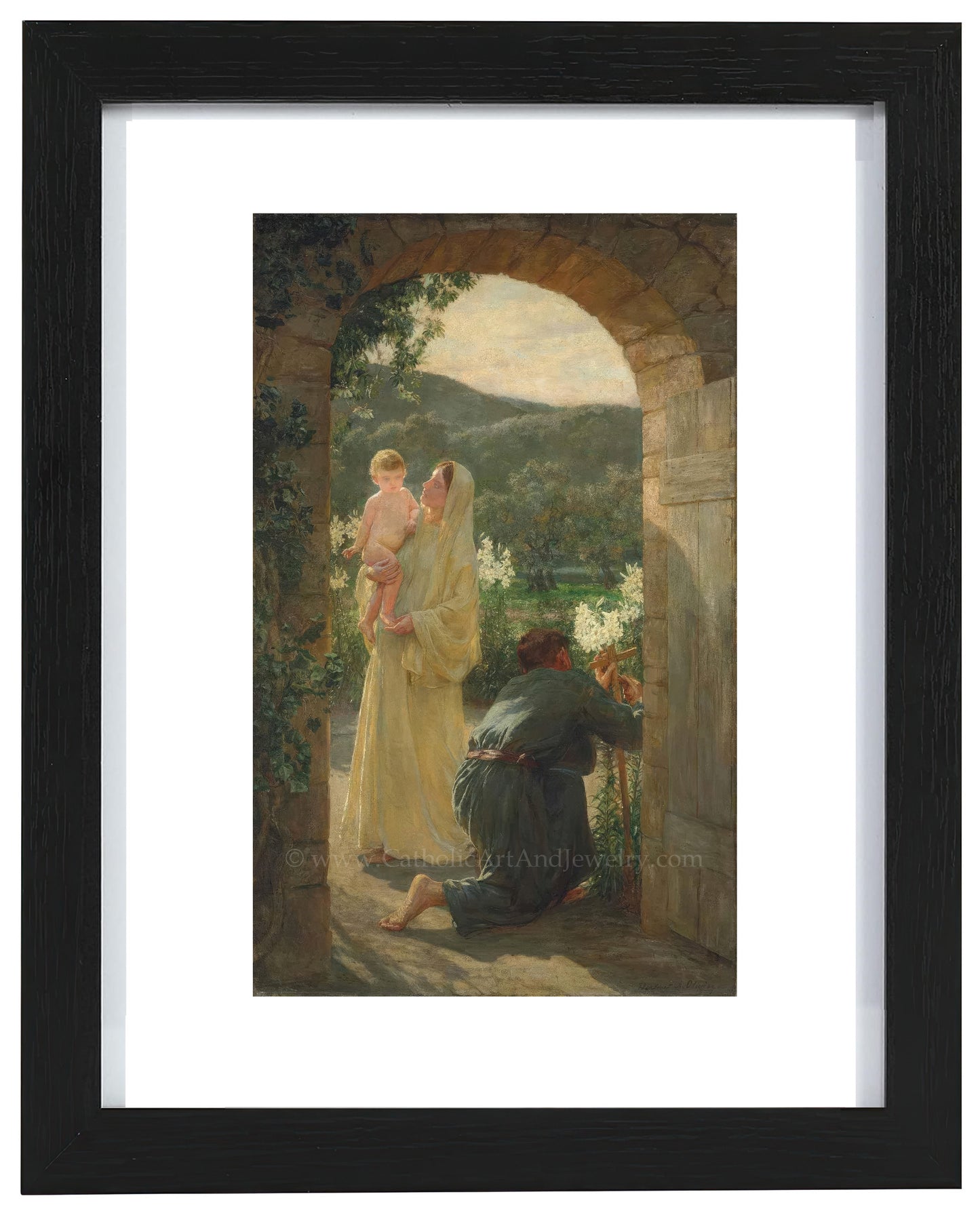 a painting of a woman holding a child