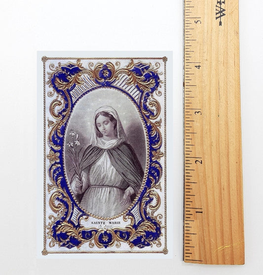 New! Saint Mary Holy Card – pack of 10/100/1000 – Restored Vintage Holy Card