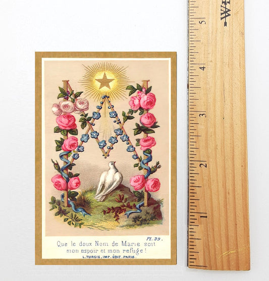 New! Latin/English Holy Card –  Hail Mary – Ave Maria! – Latin/English – pack of 10/100/1000 – Restored Vintage Holy Card
