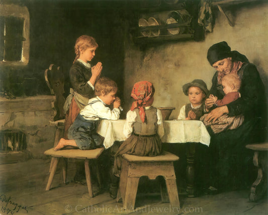 New! Teaching Grace – Franz von Defregger – Beautiful Catholic Art – Archival Quality