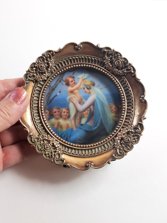New! Madonna and Child by Enrique M. Vidal – Framed 4.25x4.25"