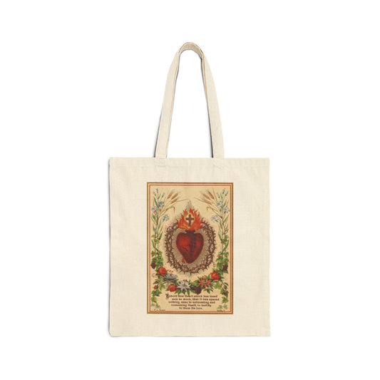 New! Sacred Heart of Jesus Tote Bag - Cotton Canvas - Free Shipping!