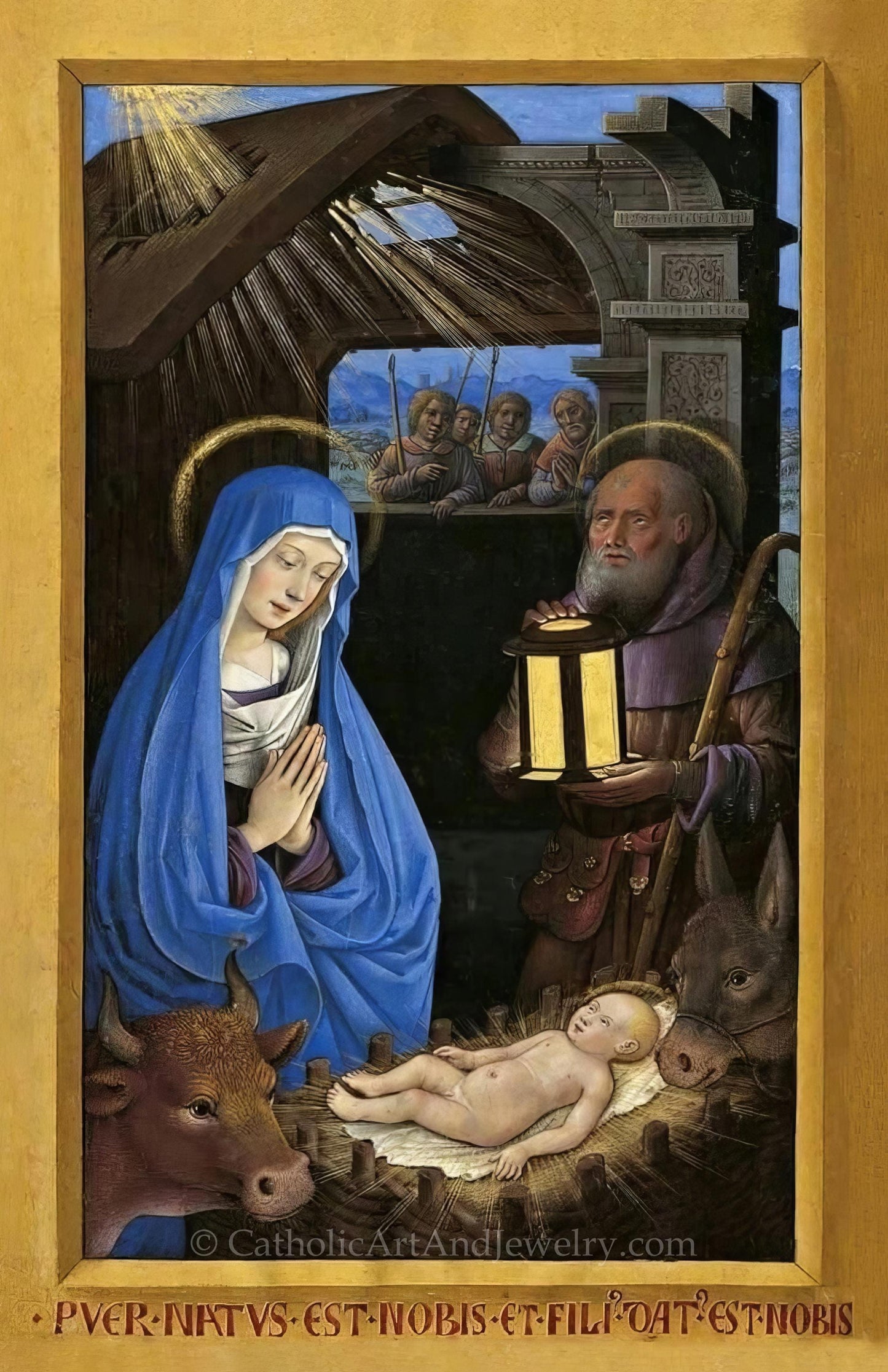 New! Medieval Nativity - Christmas Holy Card #23 – Medieval Prayer on Back – pack of 10/100/1000