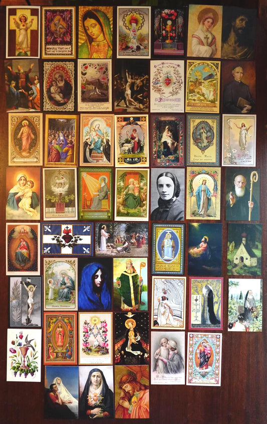 New! Variety Pack #2 – 50 Restored Vintage Holy Cards – Beautiful and Inspirational