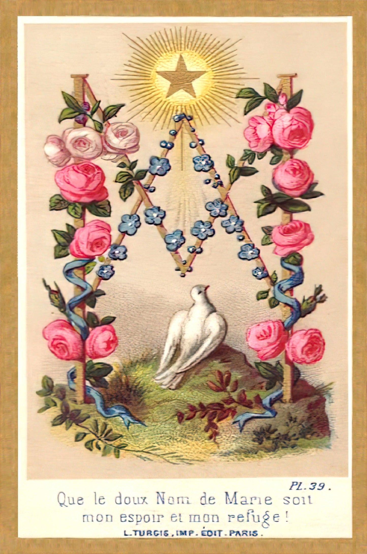 New! Latin/English Holy Card –  Hail Mary – Ave Maria! – Latin/English – pack of 10/100/1000 – Restored Vintage Holy Card