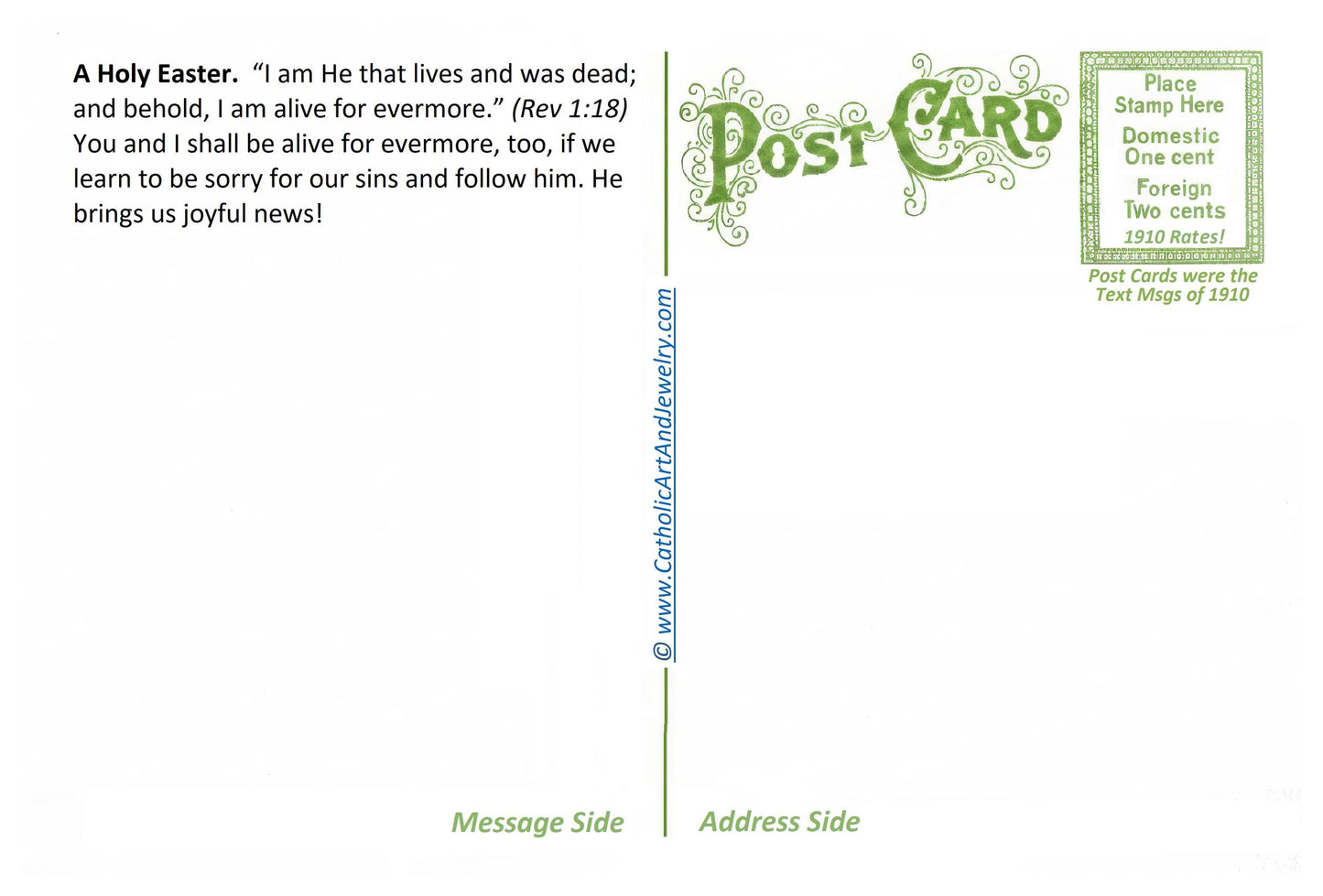 New! A Holy Easter Postcard / 4x6 Holy Card – pack of 3, 10, or 100 – based on a Vintage Holy Card – Victorian Catholic Art