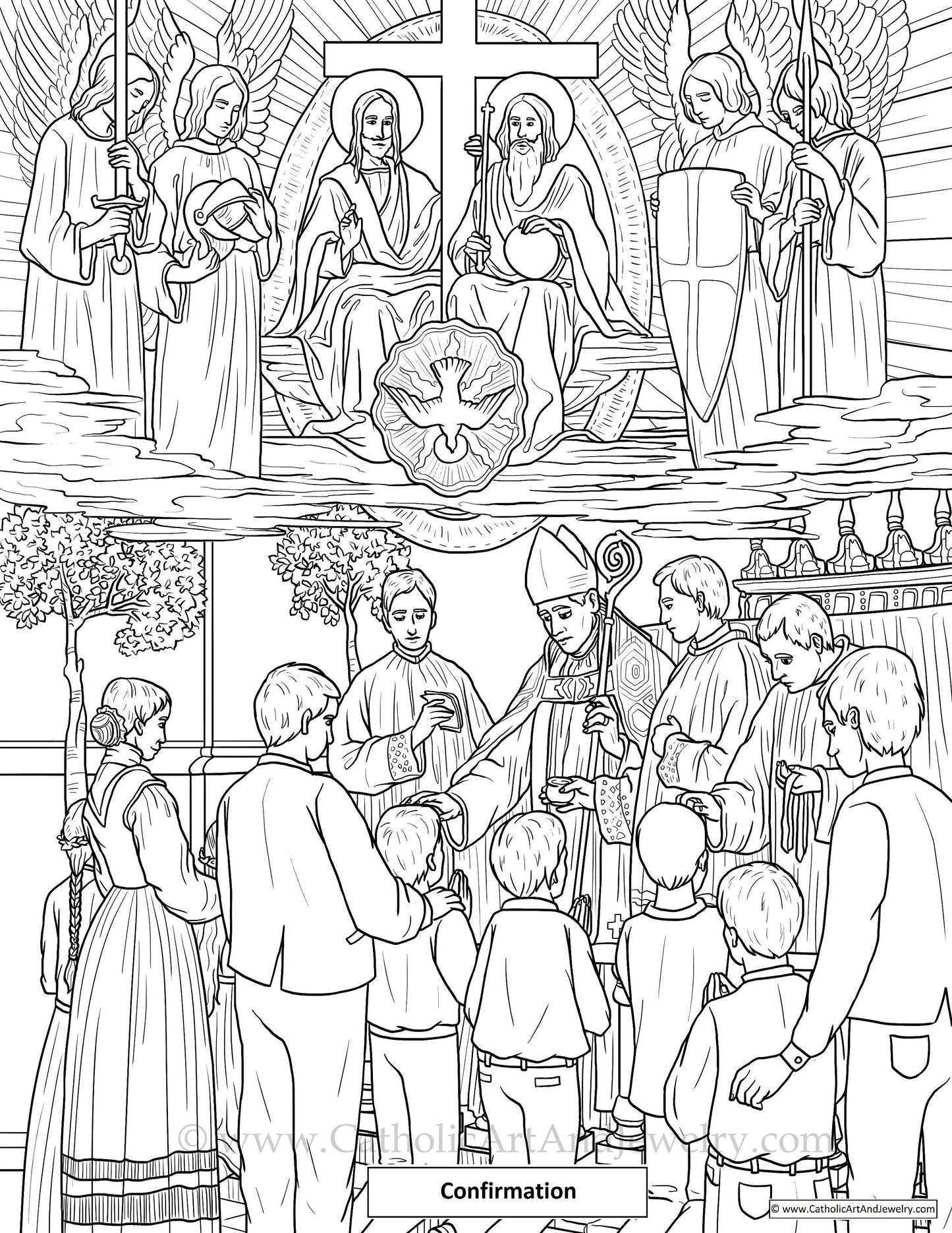 DOWNLOADABLE 7 Sacraments Coloring Pages – For home, school, or CCD – Catholic Catechism  – Catholic Education  – Catholic Kids