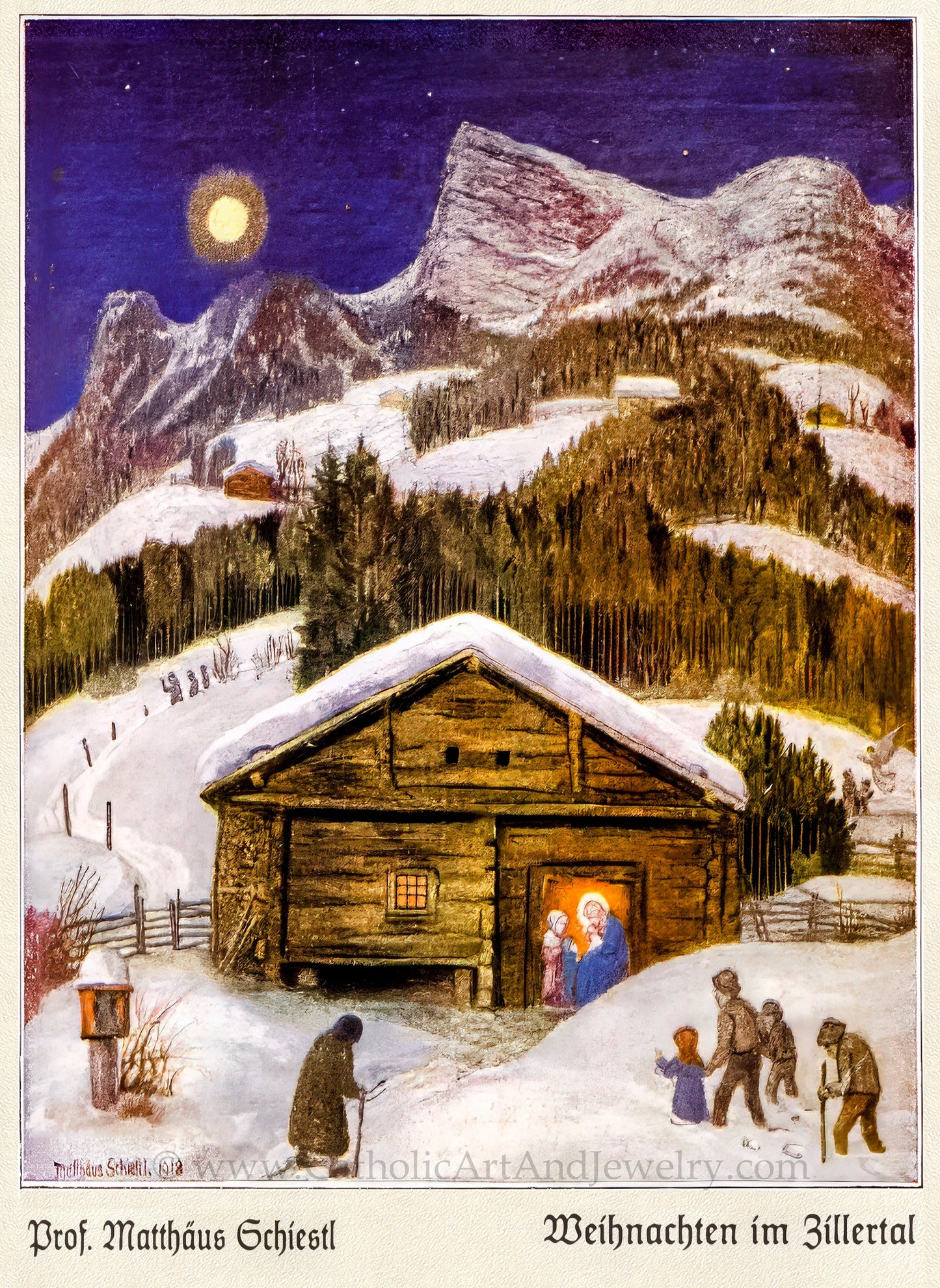 New! The Nativity – Christmas in Zillertal – Matthäus Schiestl – Beautiful Catholic Art – Archival Quality