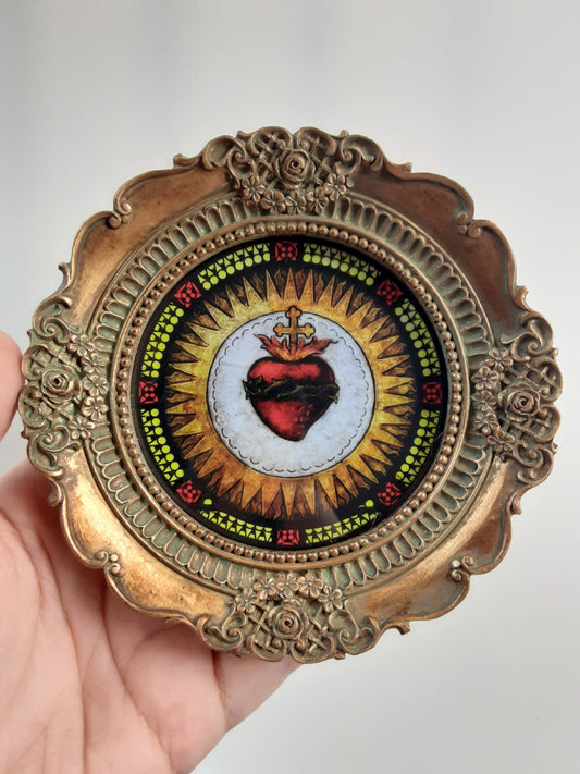 New! Sacred Heart – Framed – 4.25x4.25"