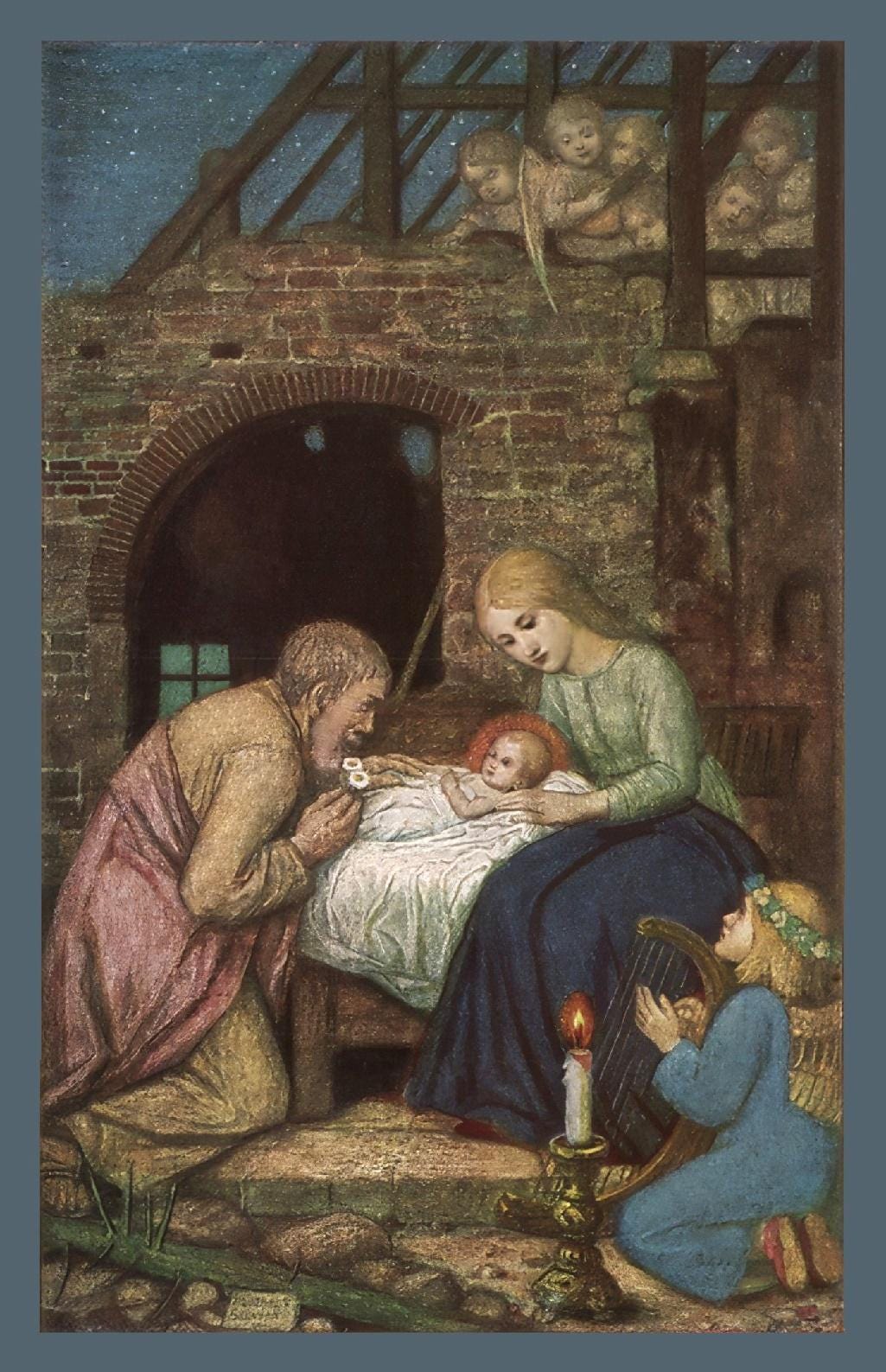 New! Christmas Holy Card #22 – Holy Family Schiestl – pack of 10/100/1000 – Stocking Stuffer – Restored Vintage Card