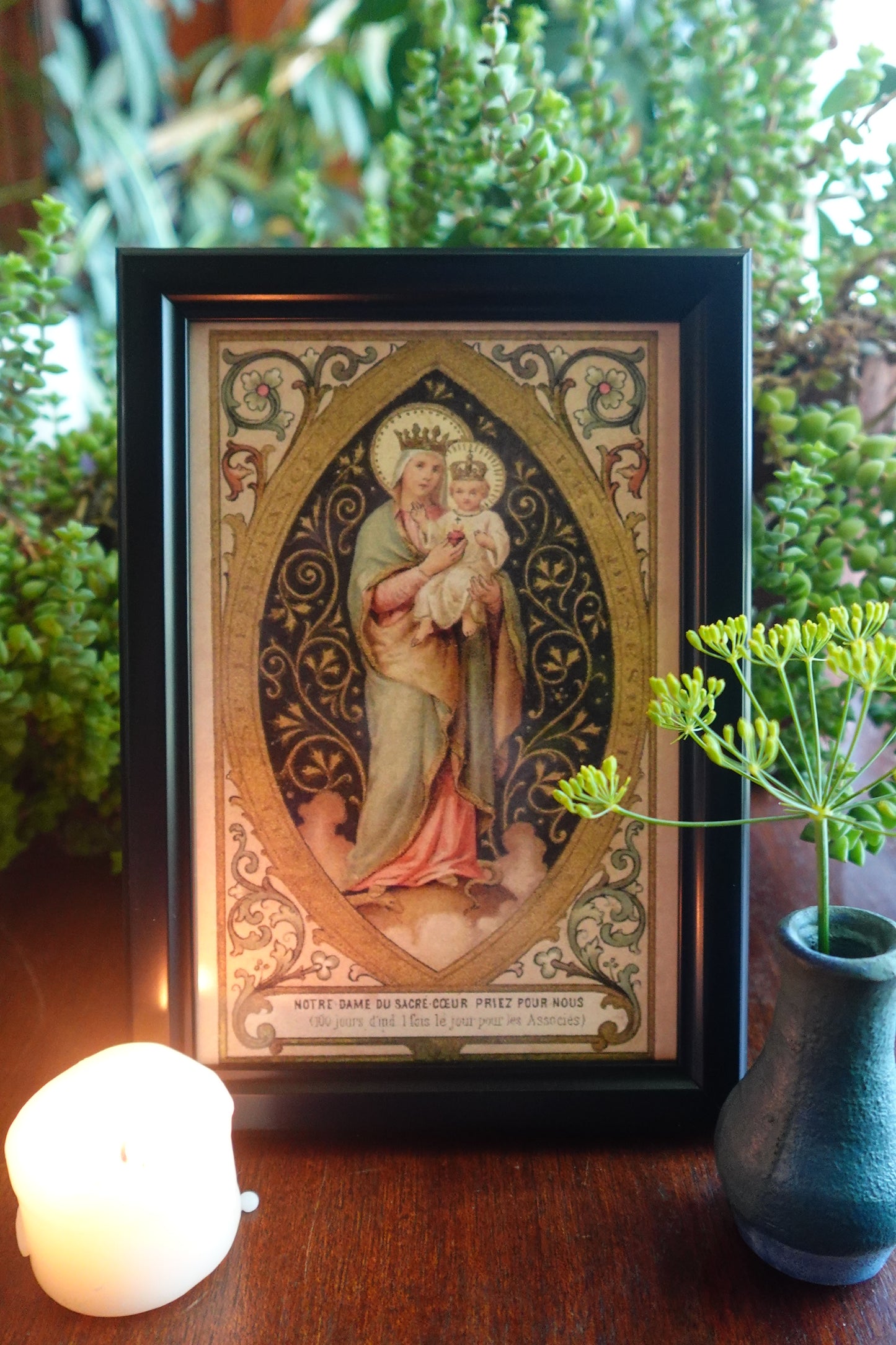 New! Our Lady of the Sacred Heart – 4x6" Framed Picture – Catholic Keepsake