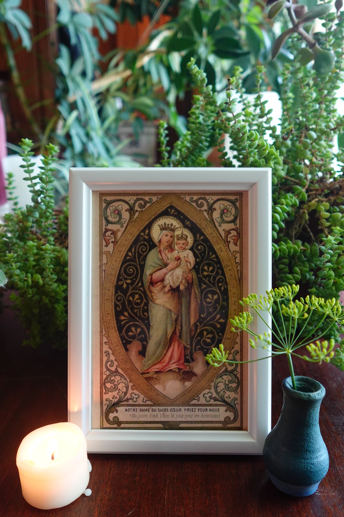 New! Our Lady of the Sacred Heart – 4x6" Framed Picture – Catholic Keepsake
