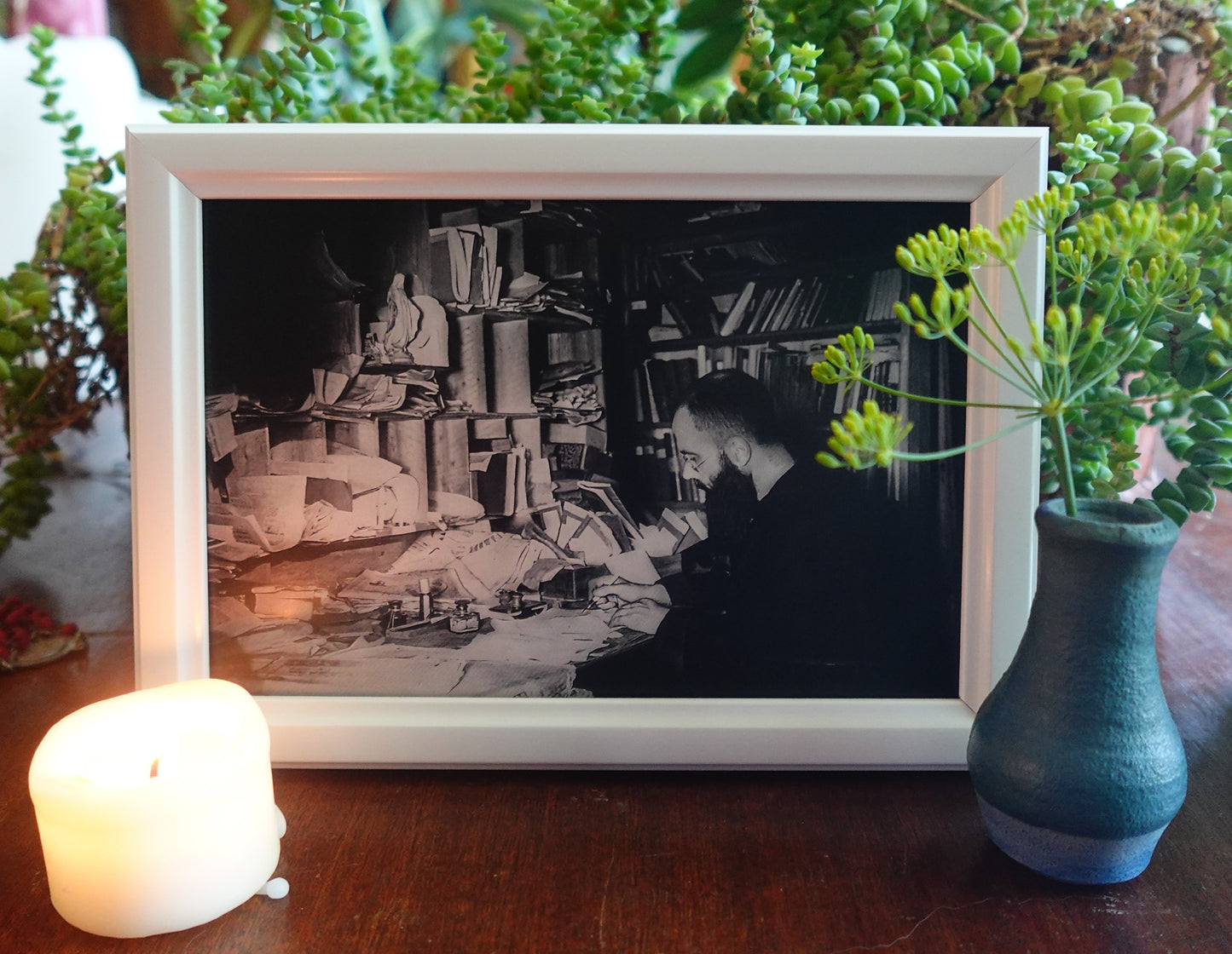 St. Kolbe at His Desk Framed Postcard