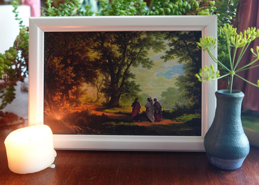 New! Road to Emmaus – 4x6" Framed Picture – Catholic Keepsake