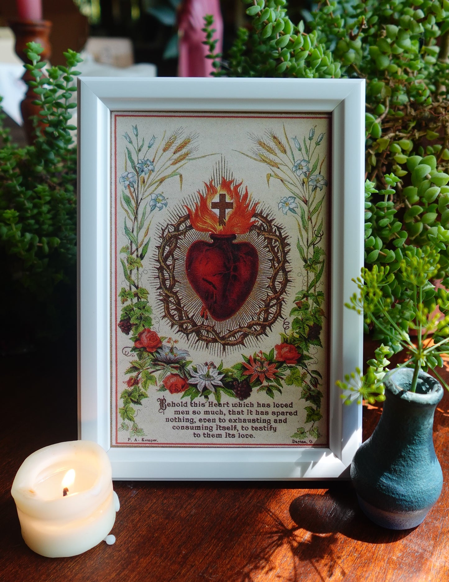 Sacred Heart of Jesus Framed Postcard