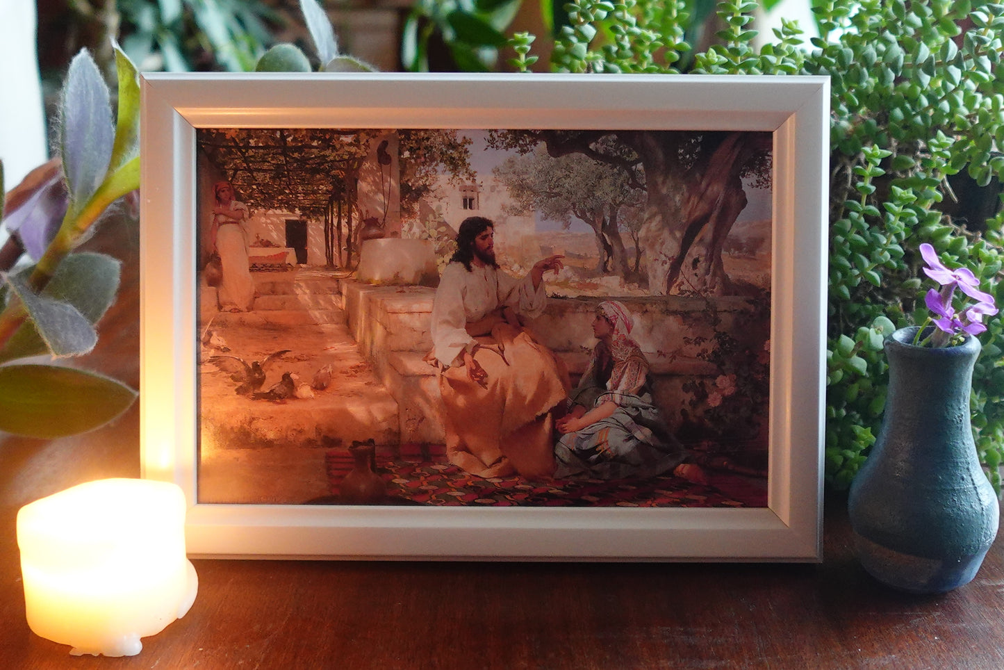 New! Martha and Mary – Framed 4x6" – Henryk Siemiradzki – Gold Style, Black, and Wood Tone Frames