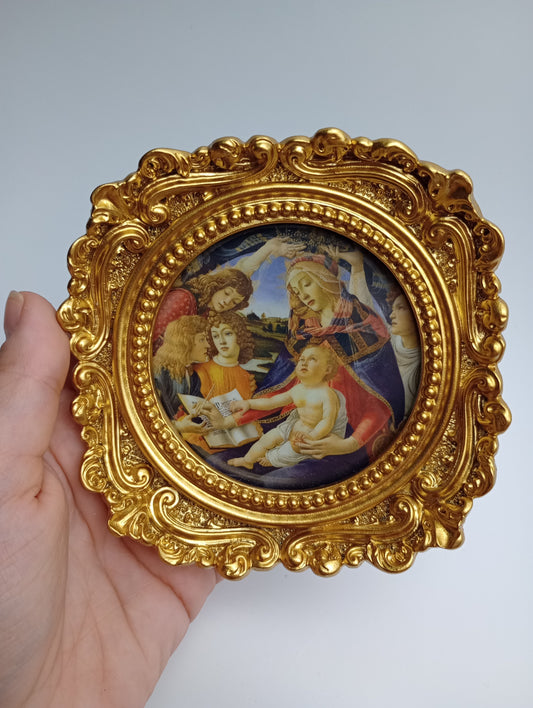 Madonna of the Magnificat by Botticelli  – Framed – 4.25x4.25"