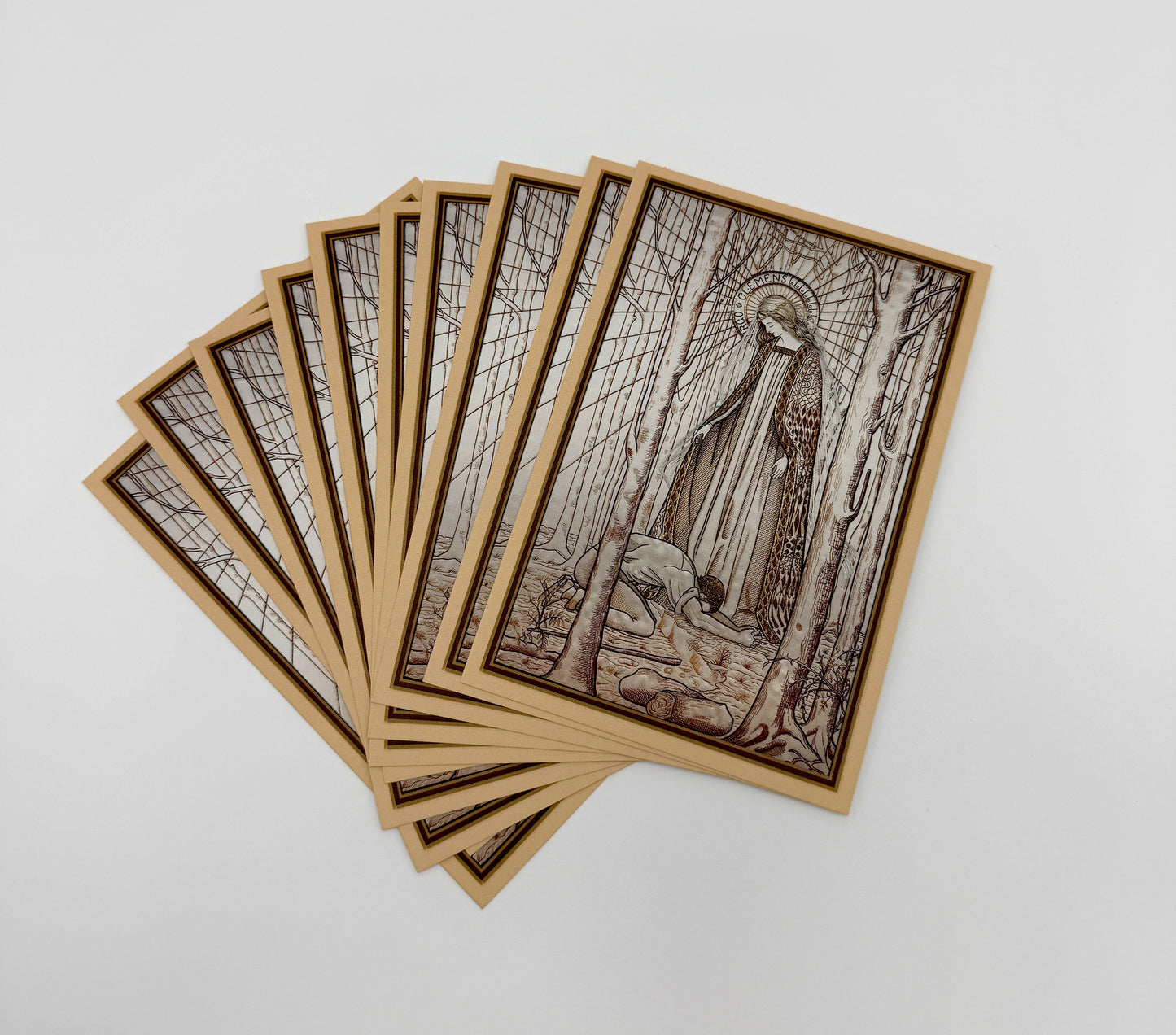 New! Virgin Most Merciful 4x6 Postcard – Virgo Clemens – Embroidery Print – Vintage Catholic Art Print – Litany of Loreto - set of 3, 10, or 100 w/wo Envelopes