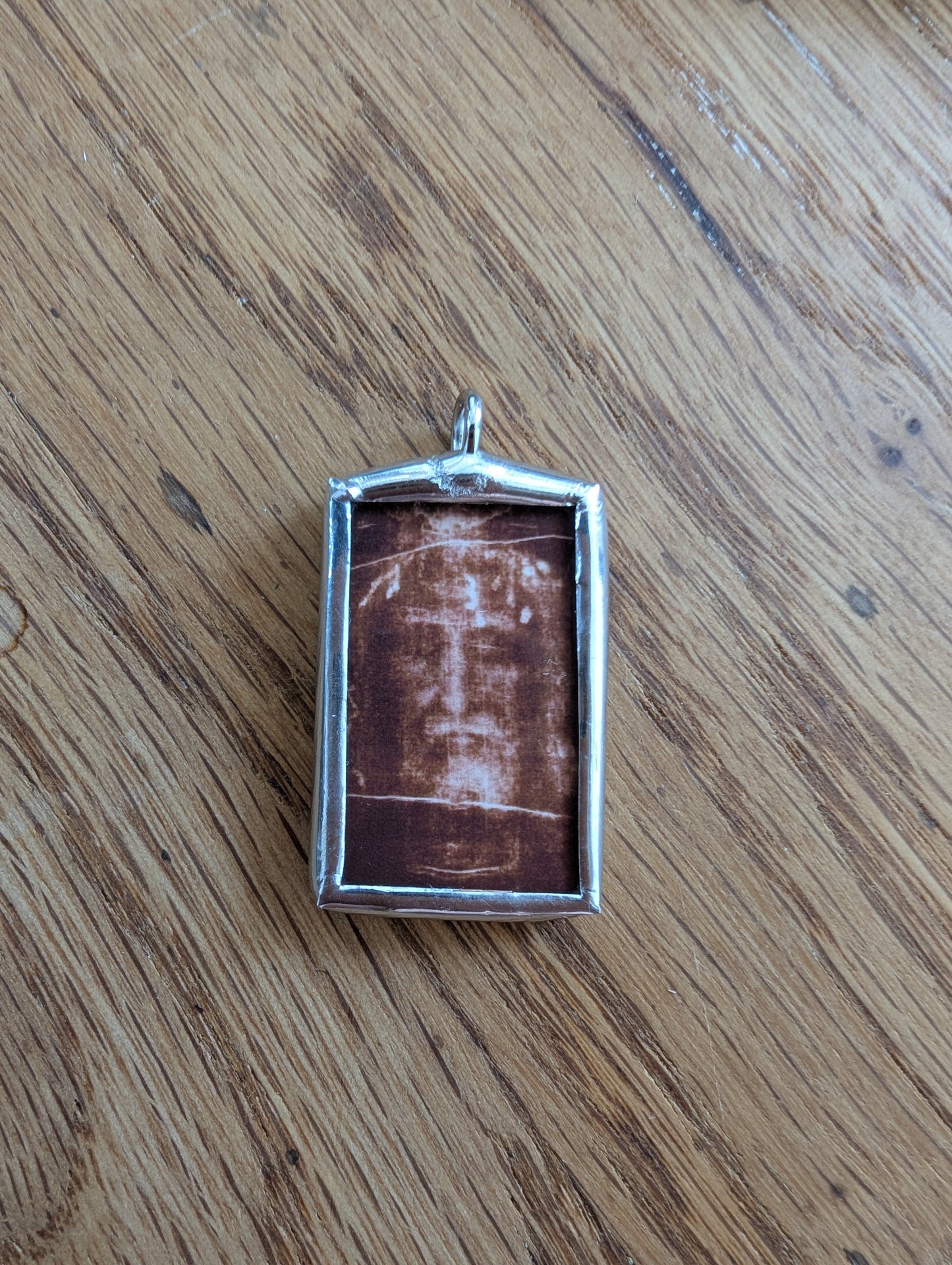 New! Holy Face Pendant - Holy Shroud - Soldered charm