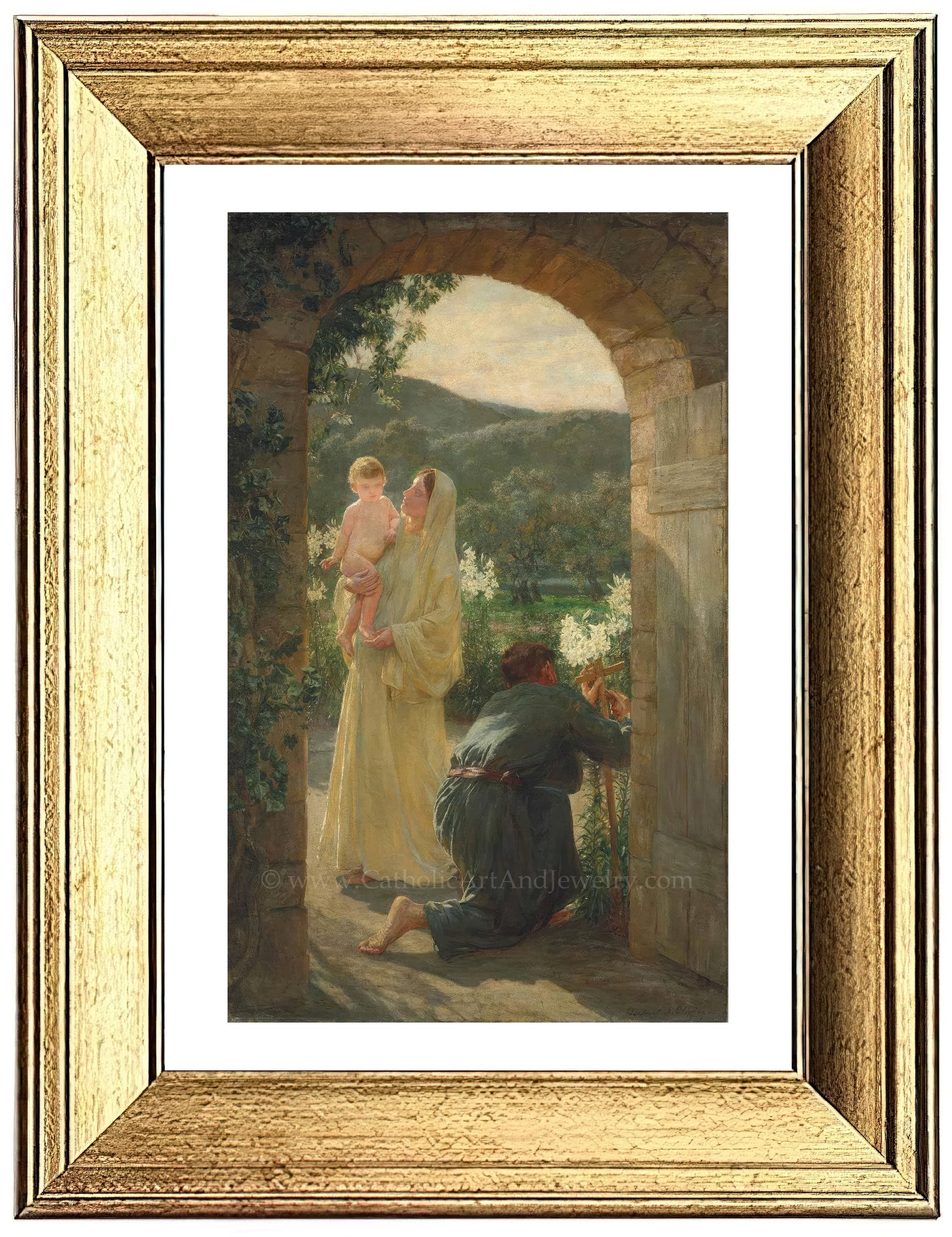 a painting of a woman holding a child