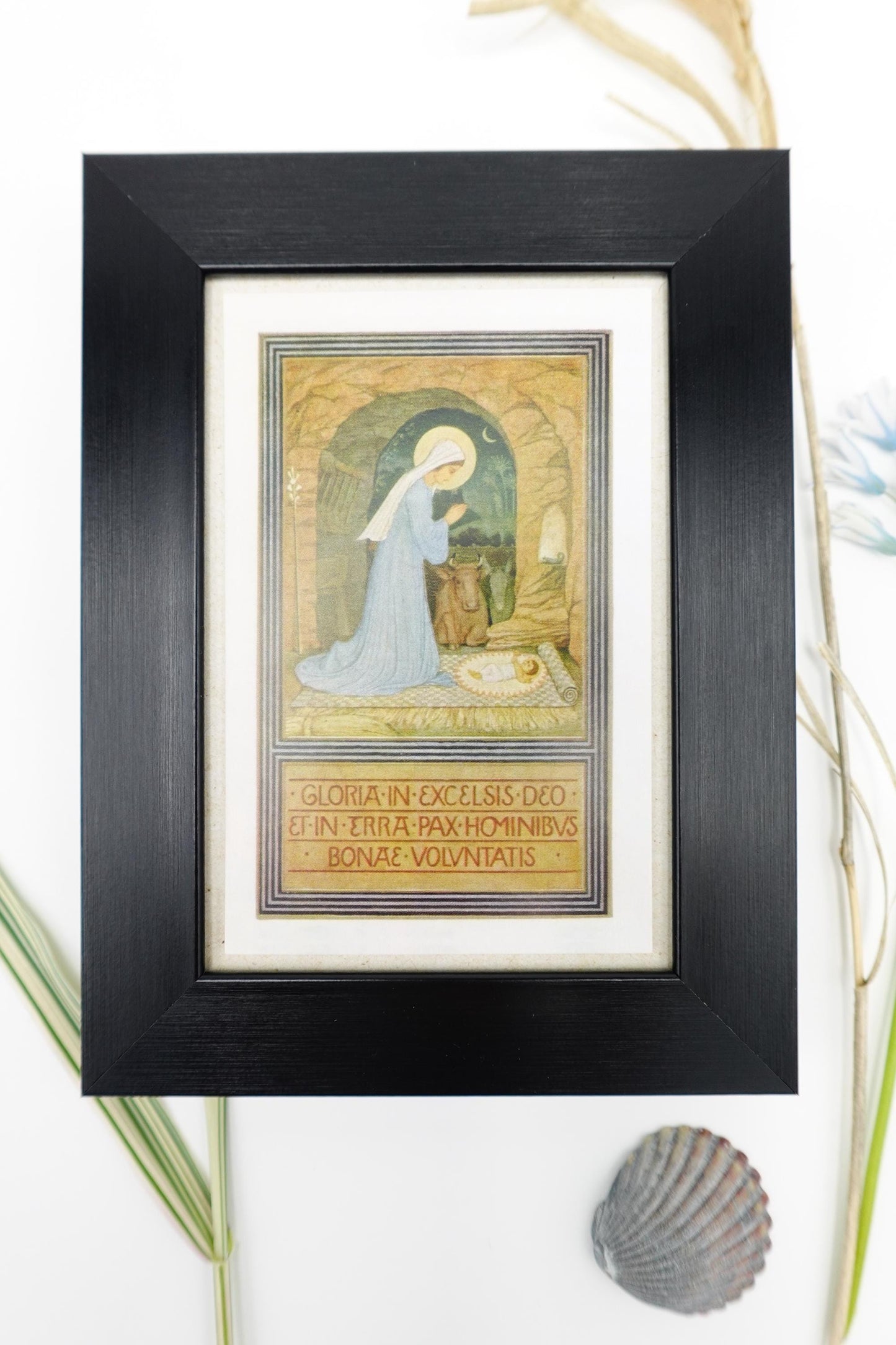 New! Beuron Nativity – Framed Miniature – Catholic Keepsake