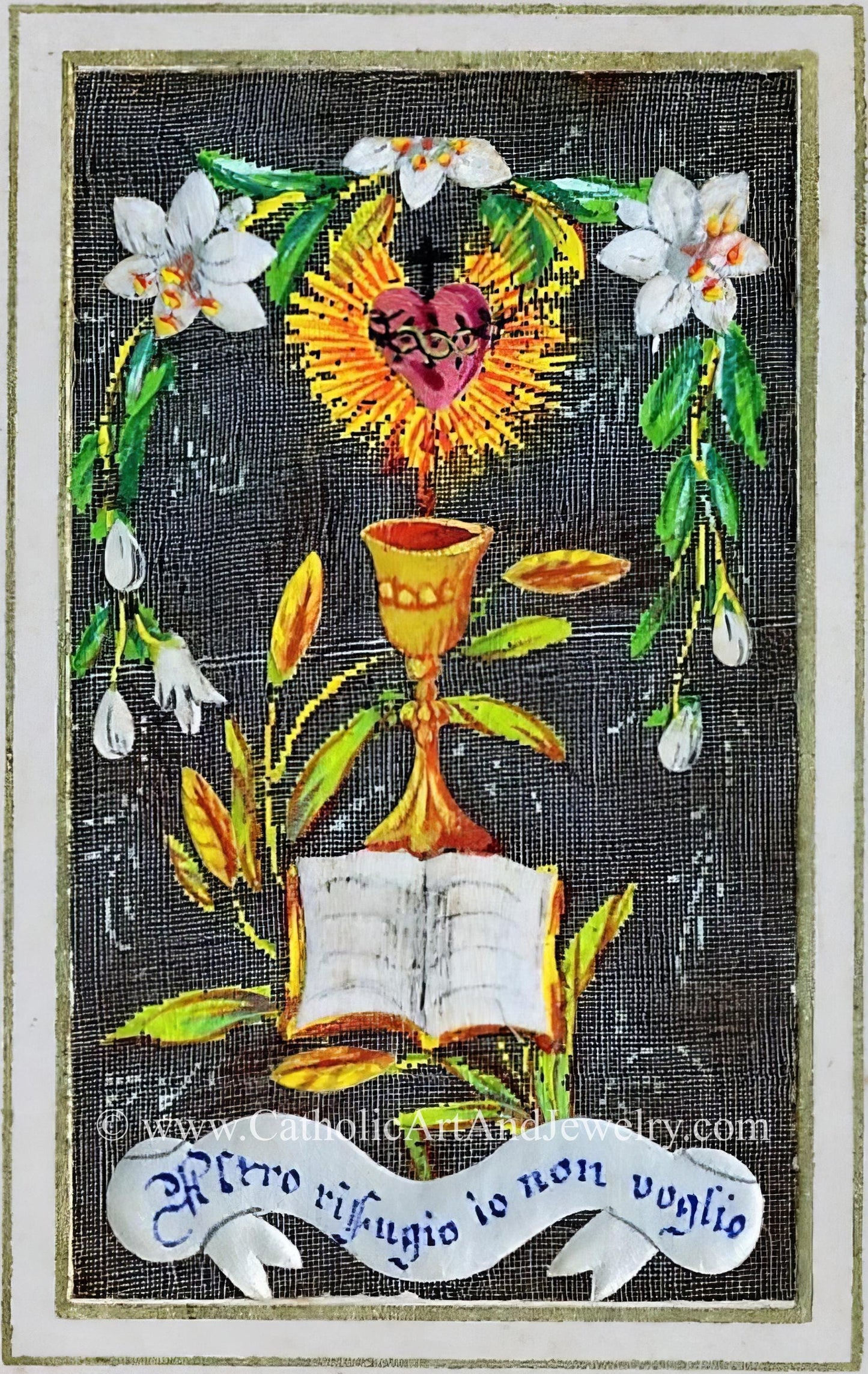 New! Sacred Heart – Based on a 250 Year-Old Holy Card – Catholic Art Print – Archival Quality