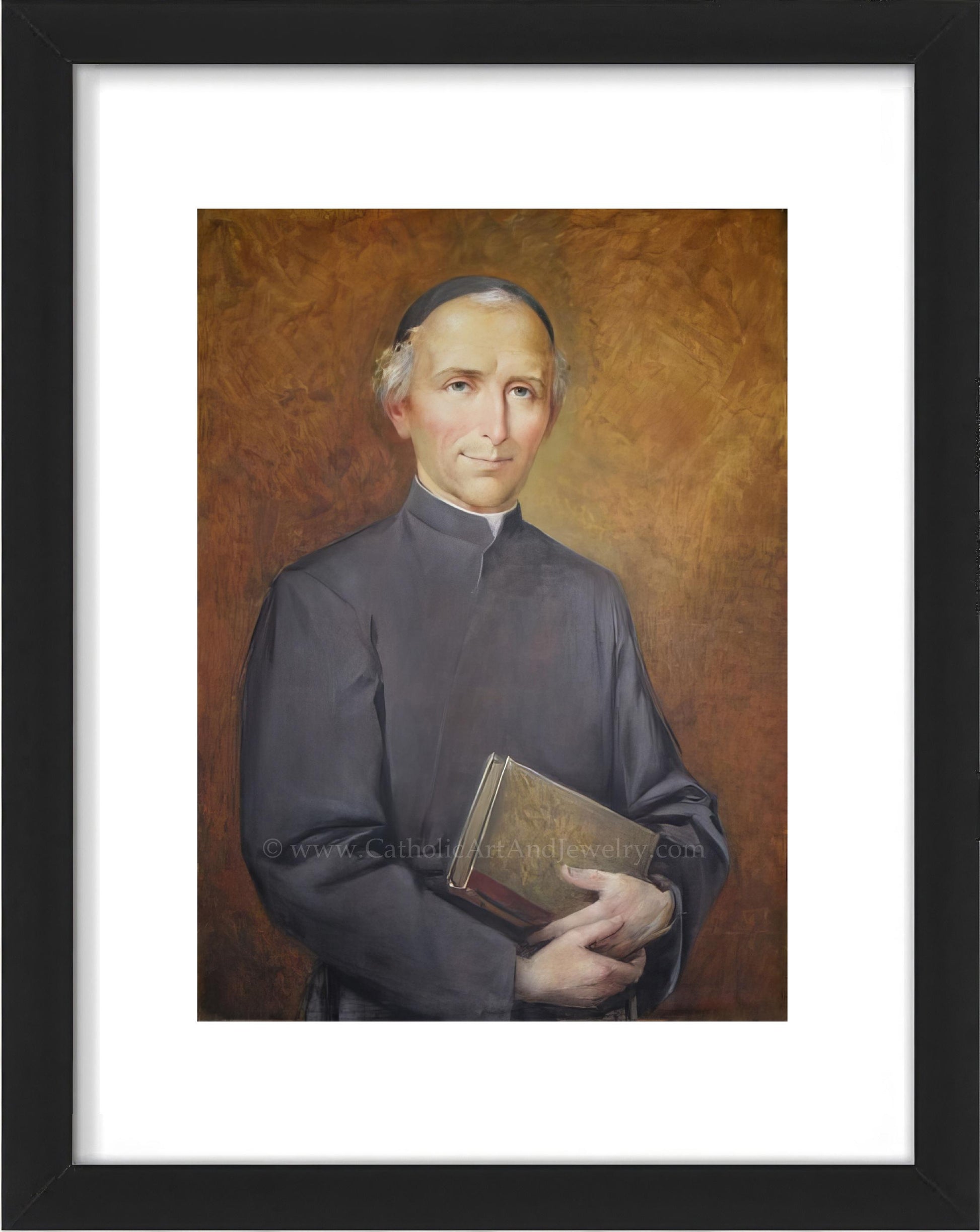 a painting of a priest holding a book