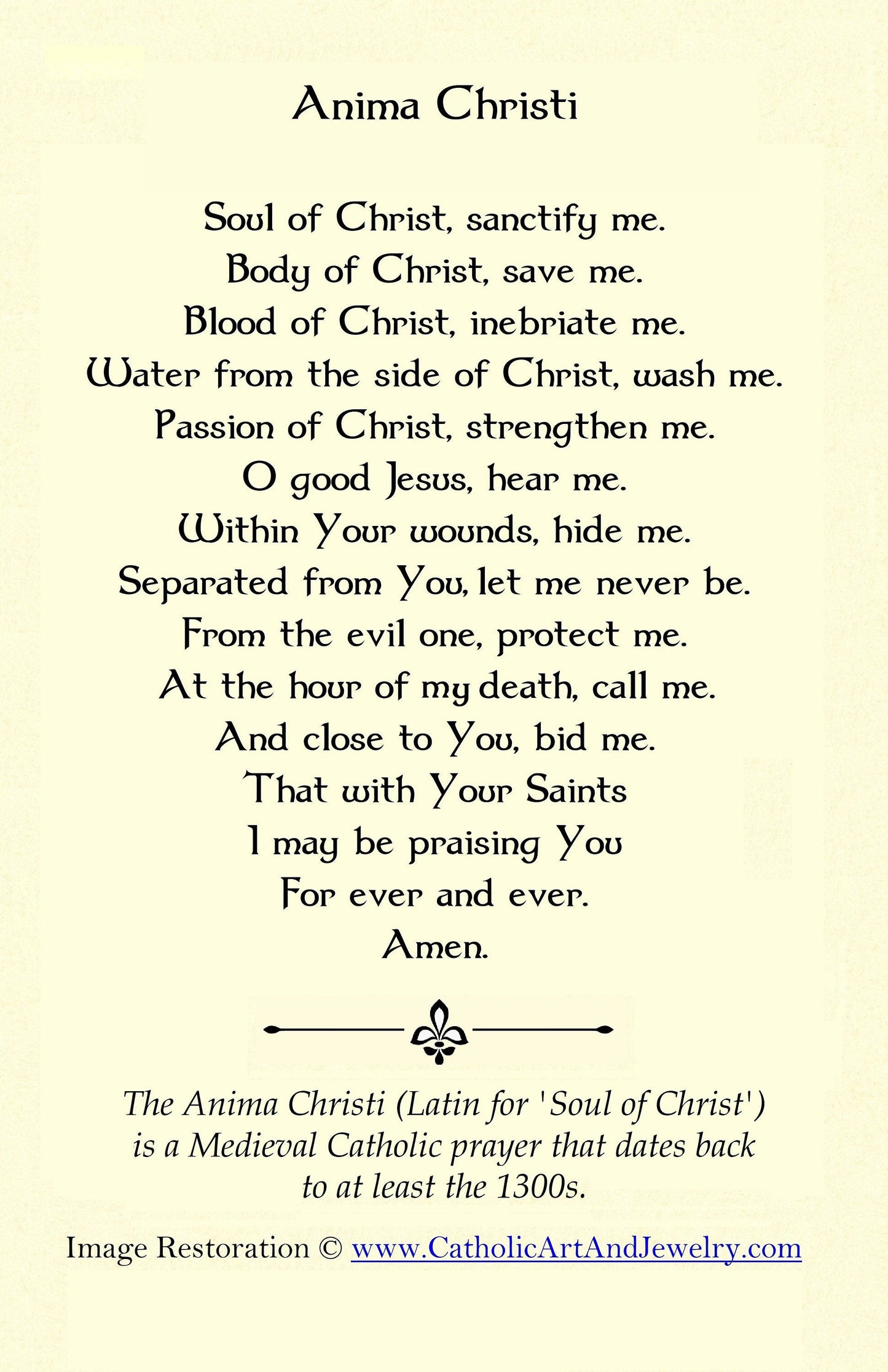Anima Christi – Jesus Holding the Eucharist – Restored Vintage Holy Card – pack of 10/100/1000 - Catholic Art and Jewelry