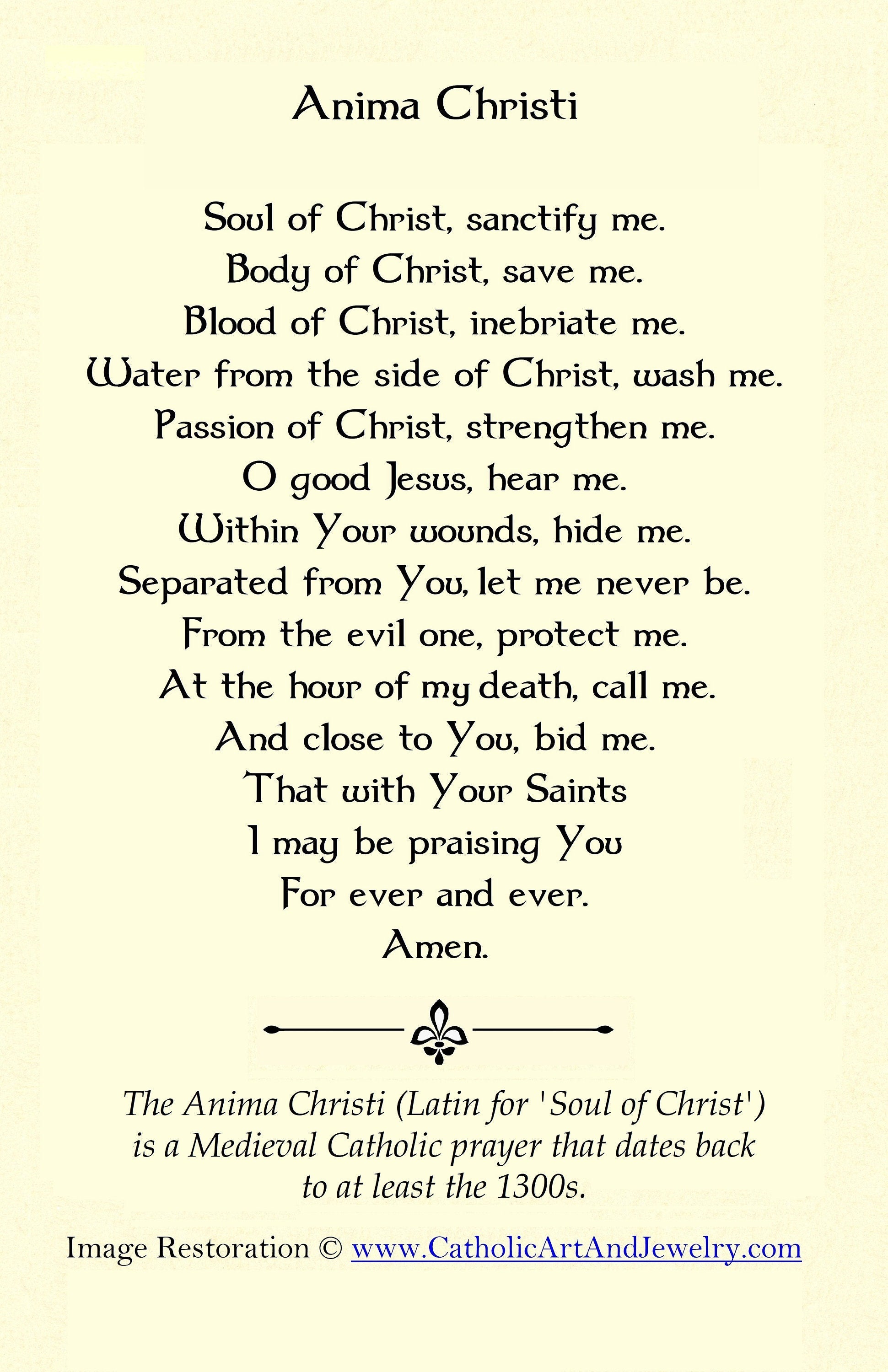 Anima Christi – Jesus Holding the Eucharist – Restored Vintage Holy Card – pack of 10/100/1000 - Catholic Art and Jewelry